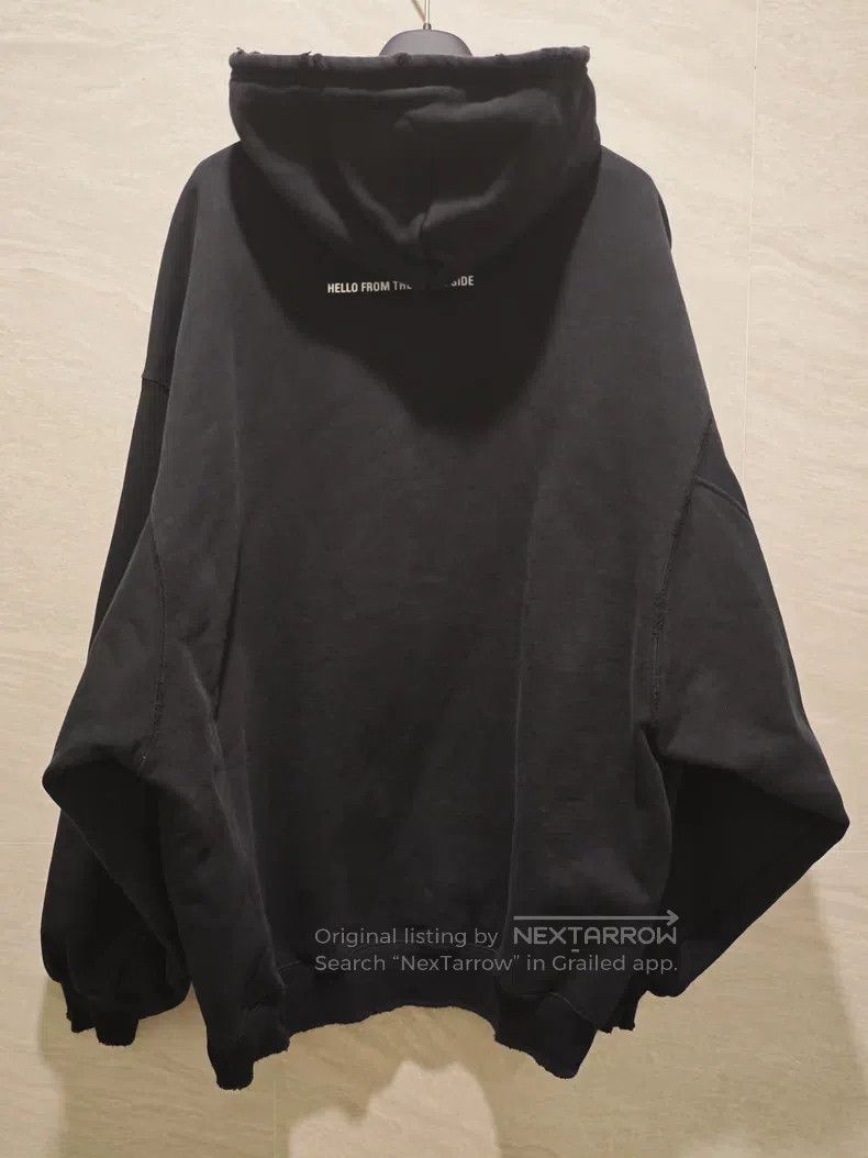 Balenciaga Balenciaga Alien Black Destroyed Hoodie Size US XS / EU 42 / 0 - 4 Thumbnail