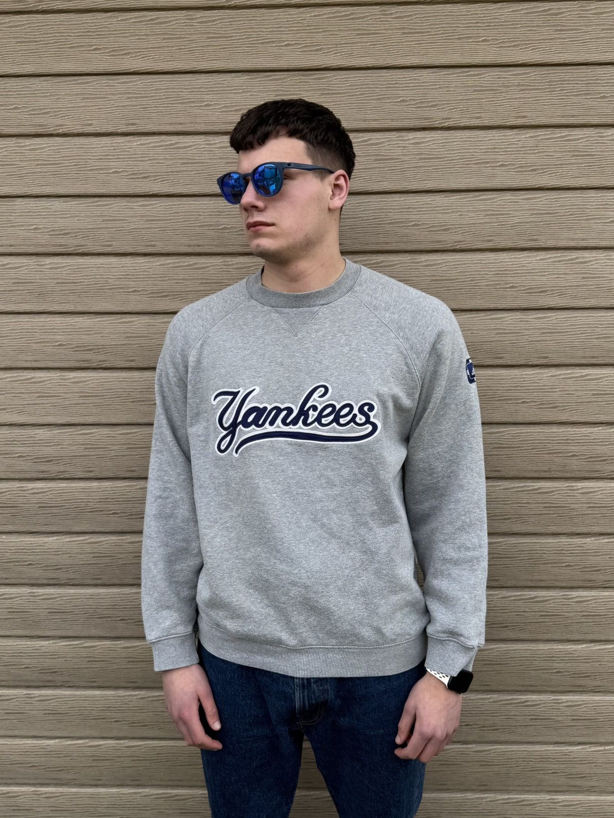 Adidas Vintage Adidas Yankees Sweatshirt MLB Spellout Logo Mens L Size US L / EU 52-54 / 3 - 2 Thumbnail