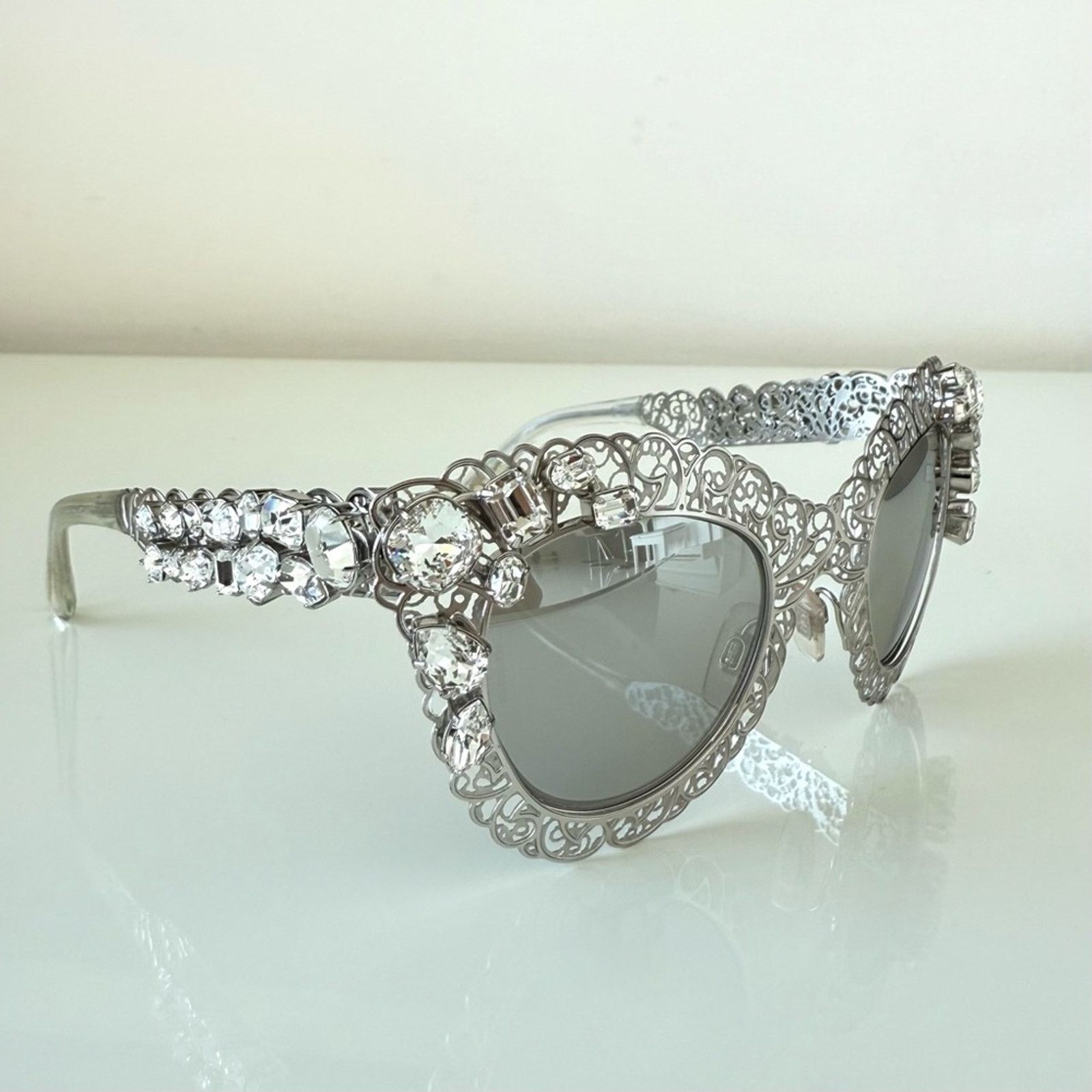 Dolce & Gabbana Dolce&Gabbana silver clear crystals sunglasses DG 2134 B-M Size ONE SIZE - 2 Thumbnail