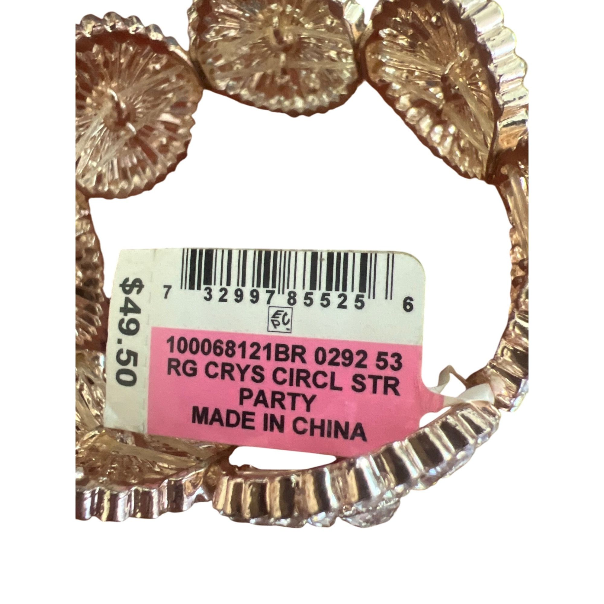I.N.C INC Rose Gold Crystal Circle Stretch Bracelet 1" Wide Sunbur Size ONE SIZE - 5 Thumbnail