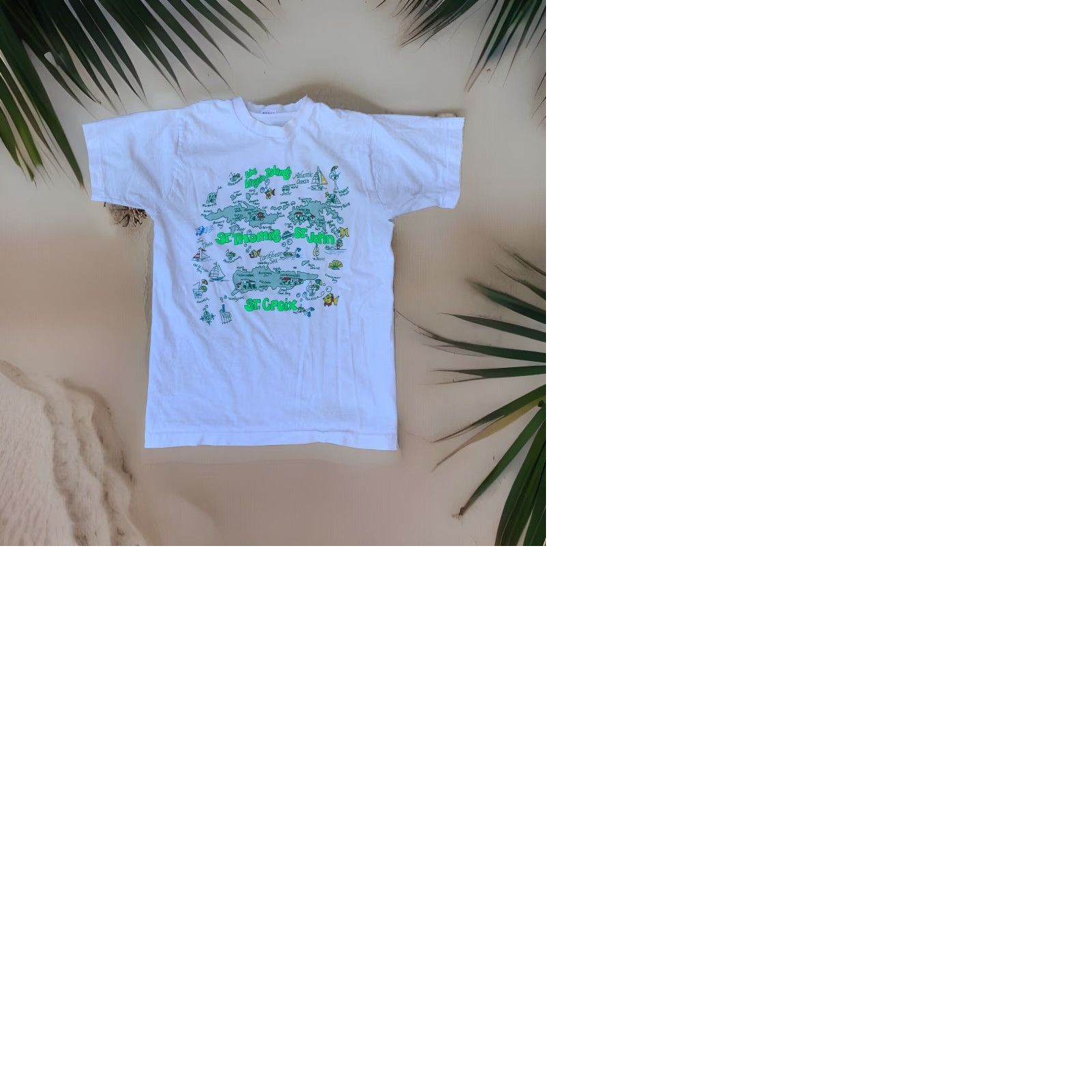 Fruit Of The Loom VINTAGE The Virgin Islands St Thomas St Croix T Shirt Single Stitch Size Medium Size US M / EU 48-50 / 2 - 12 Thumbnail