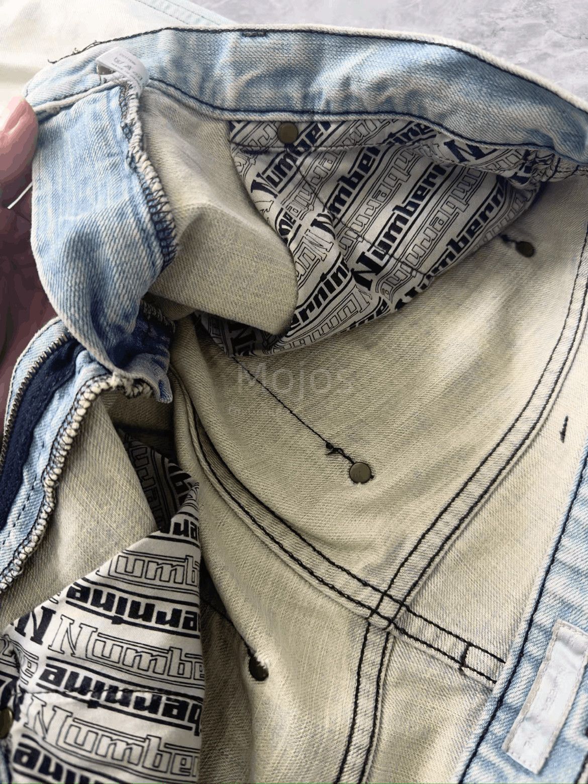 Number (N)ine Sz 3 Number Nine 02SS Mud Washed Denim-2508 Size US 30 / EU 46 - 2 Thumbnail