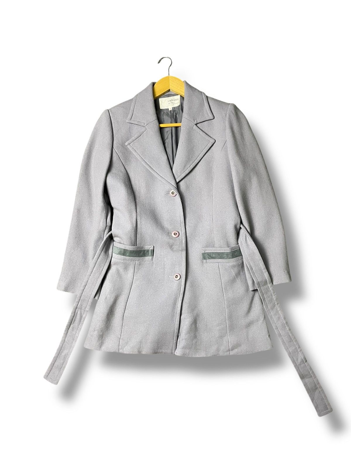 Japanese Brand × Vintage Lovely Queen Brand Wool Belted Coat (66) Size XXS / US 00 / IT 34 - 1 Thumbnail
