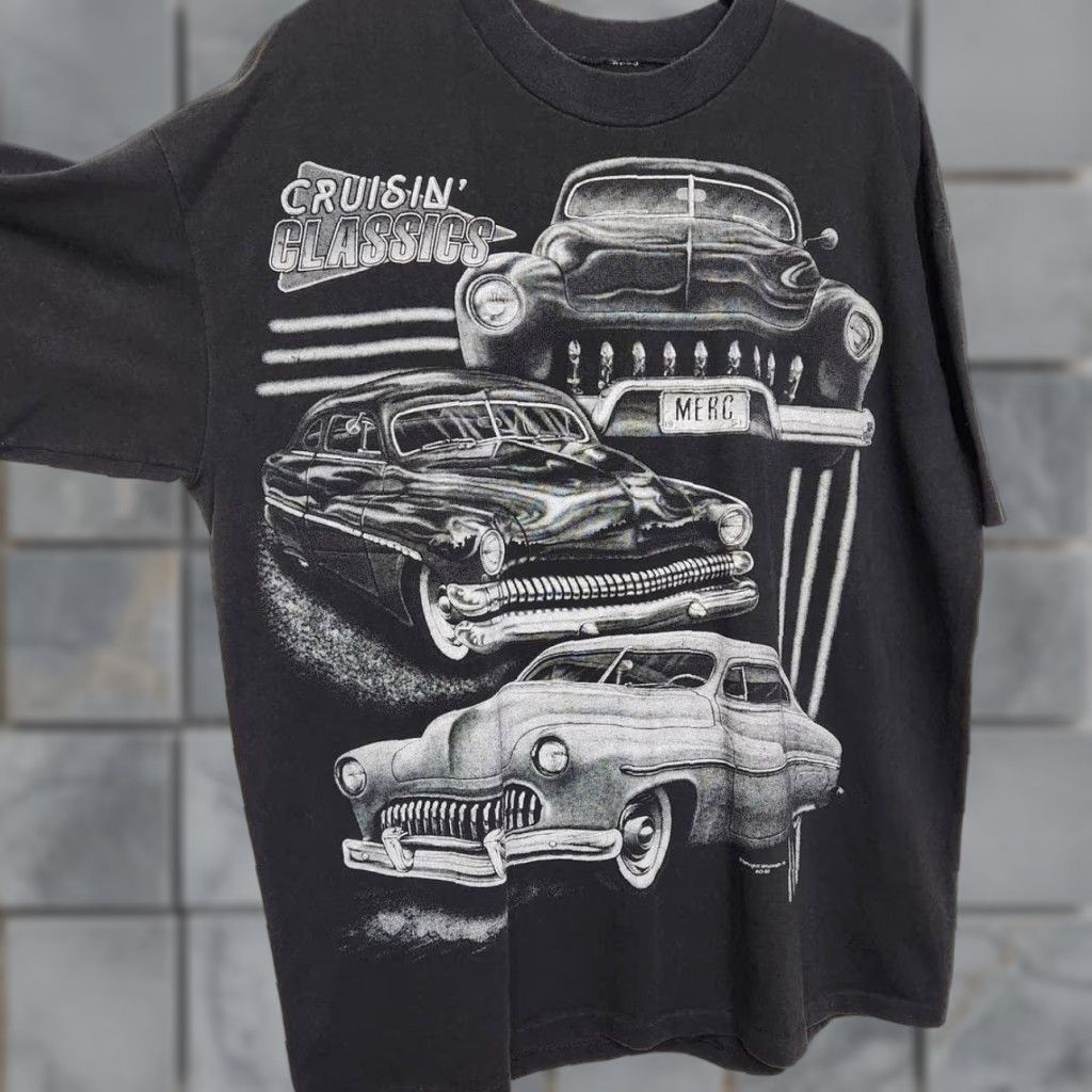 Doublet VINTAGE Black Shirts Cars Hot Streed Rod Double Sided AOP All Over Unisex Adults XL Single Stitch Shirt Size US XL / EU 56 / 4 - 1 Thumbnail