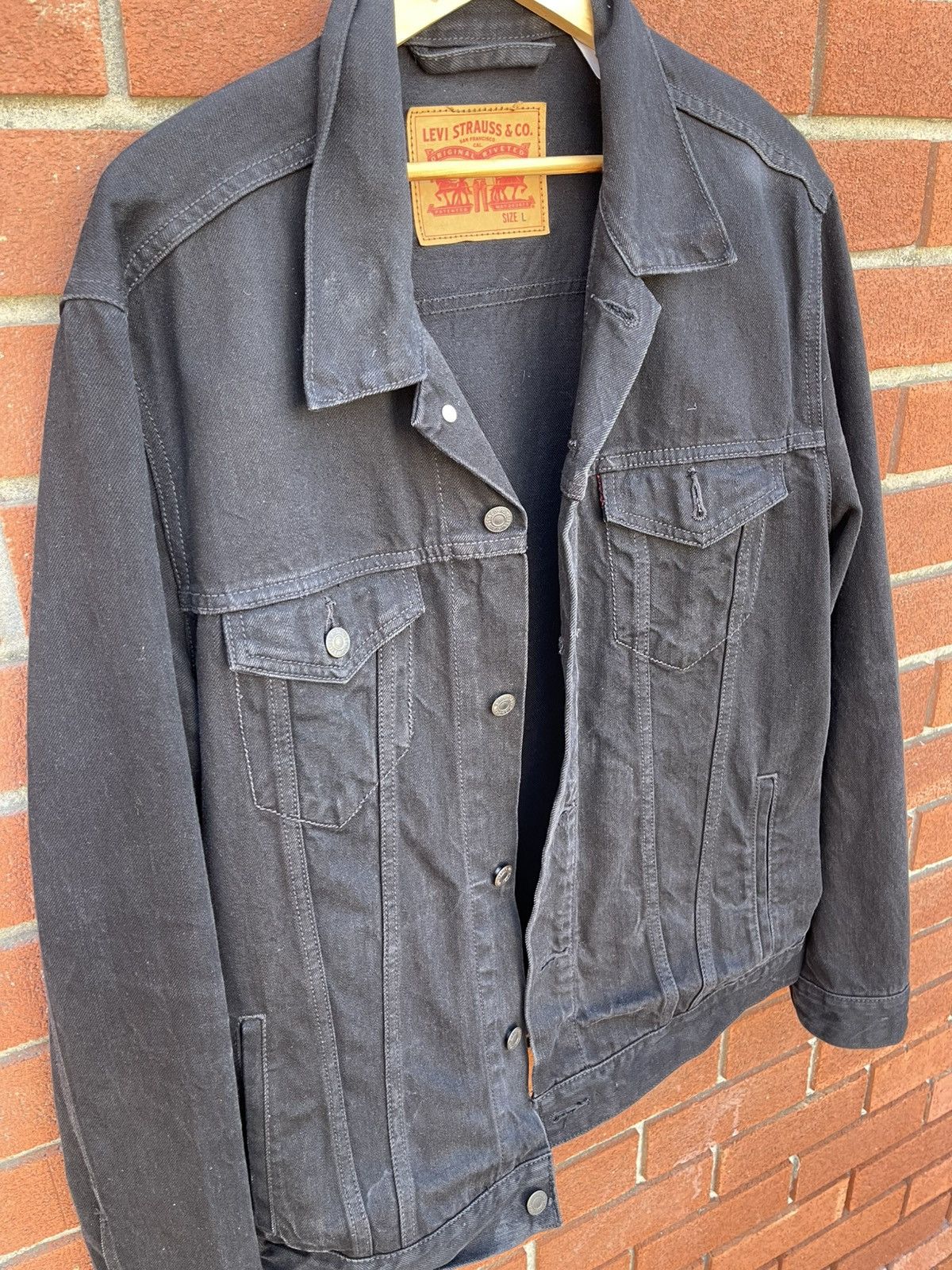 Levi's Black Denim Jacket Size US L / EU 52-54 / 3 - 3 Thumbnail