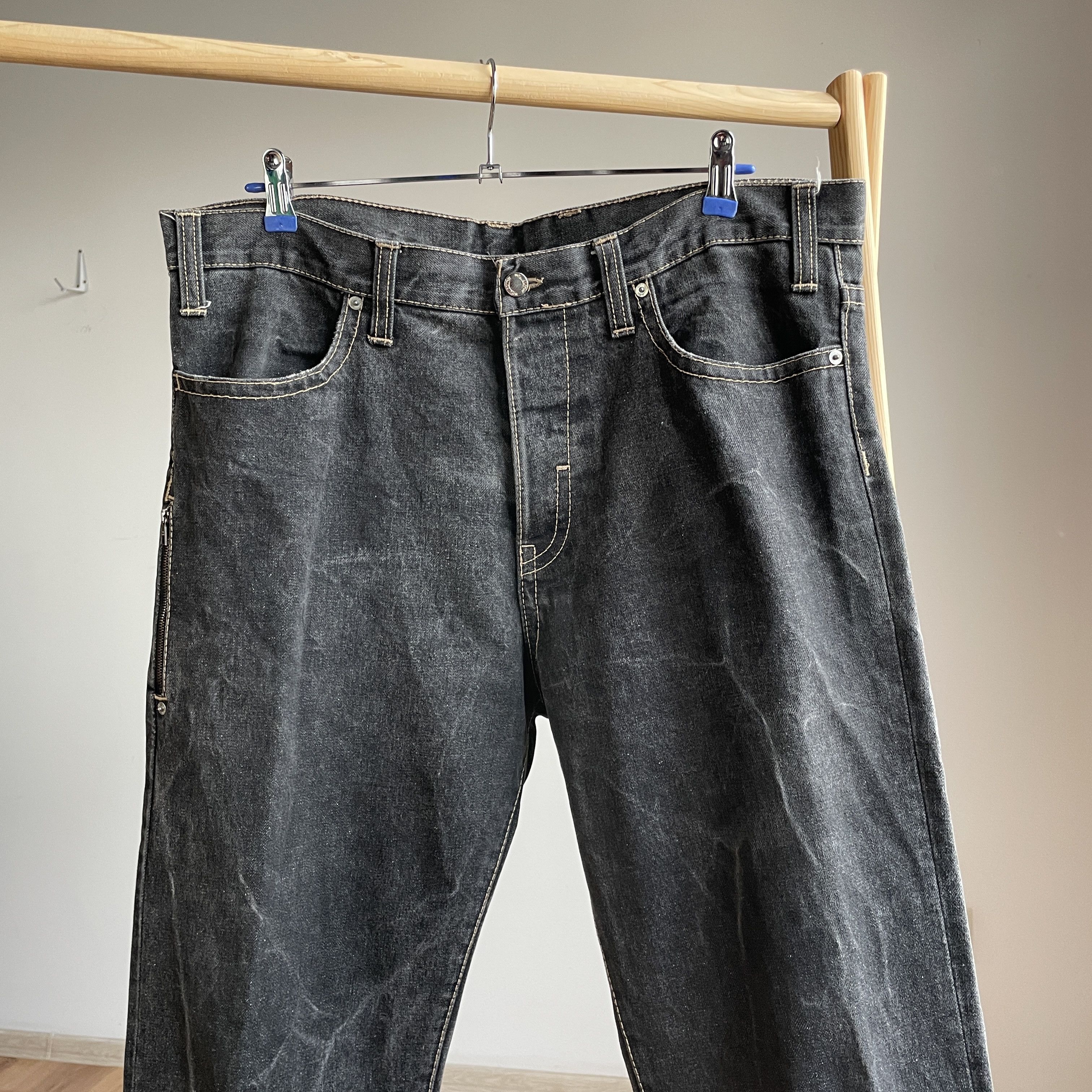 Neil Barrett Neil Barrett Vintage Bootcut Distressed Washed Black Denim Size US 38 / EU 54 - 3 Thumbnail
