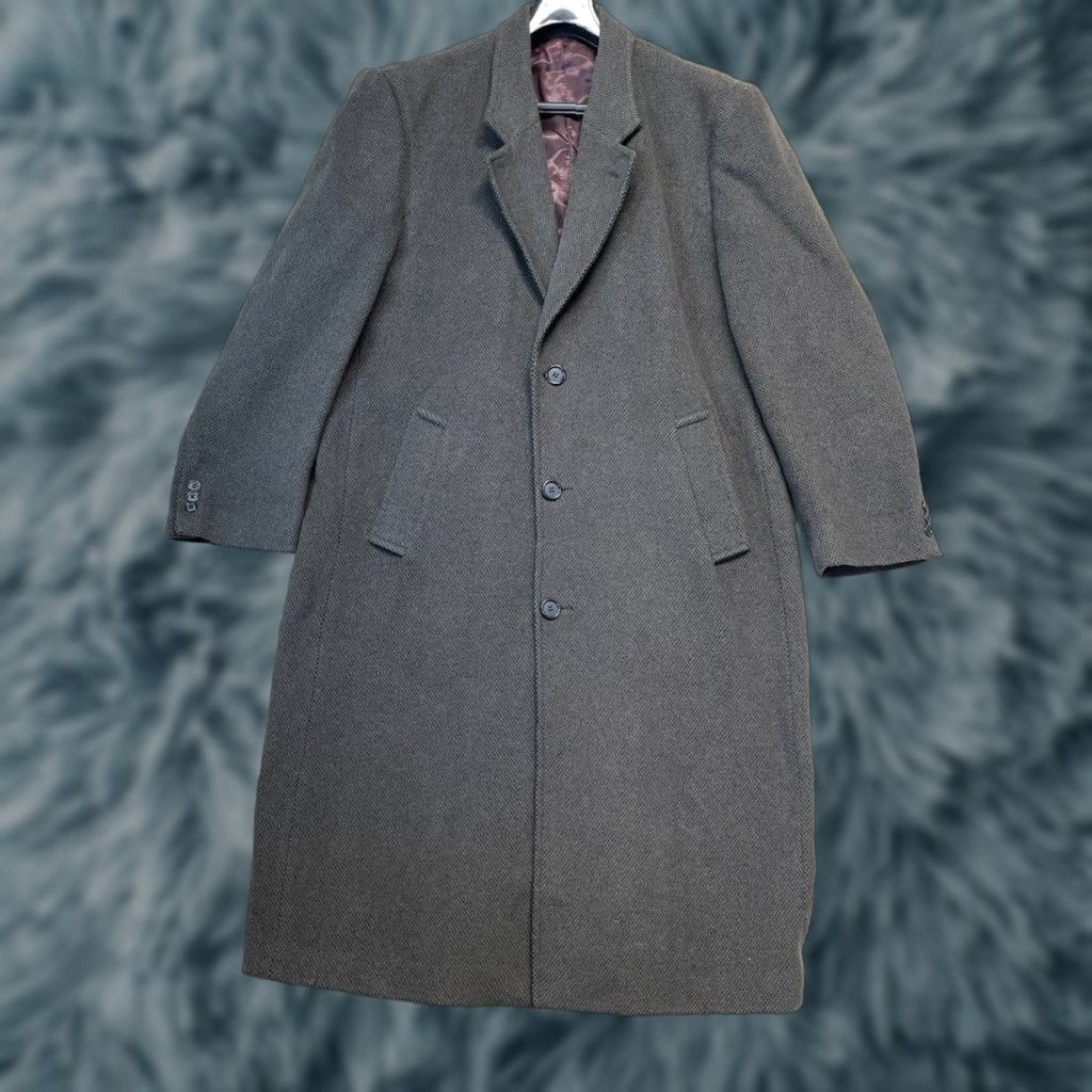Kasper VINTAGE Kasper Overcoat Coat Wool Cashmere Blend Men’s 44R Brown Long Solid Page/Business Winter Fall Old Fashioned Mens Size US S / EU 44-46 / 1 - 1 Thumbnail