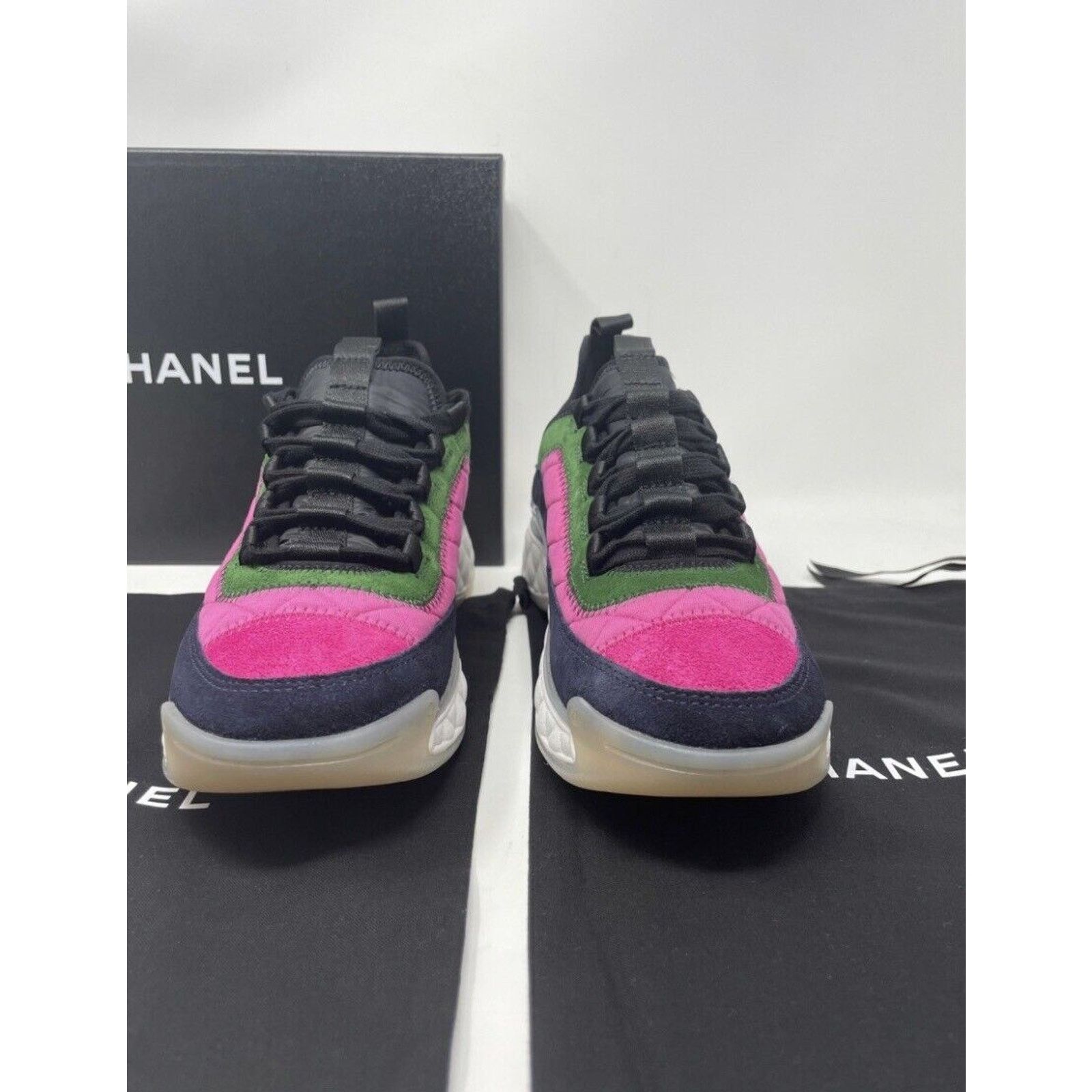 Chanel Chanel 21K Sneakers Pink, Green, Dark Pink NIB Size 37.5 Size US 6.5 / IT 36.5 - 5 Thumbnail
