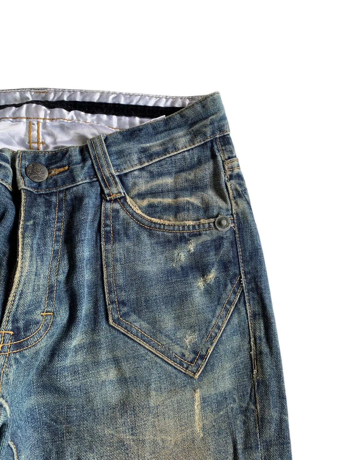 Tornado Mart Army Of No! Skull Punk Style Japanese Distressed Denim🎌☠️ Size US 29 - 10 Thumbnail