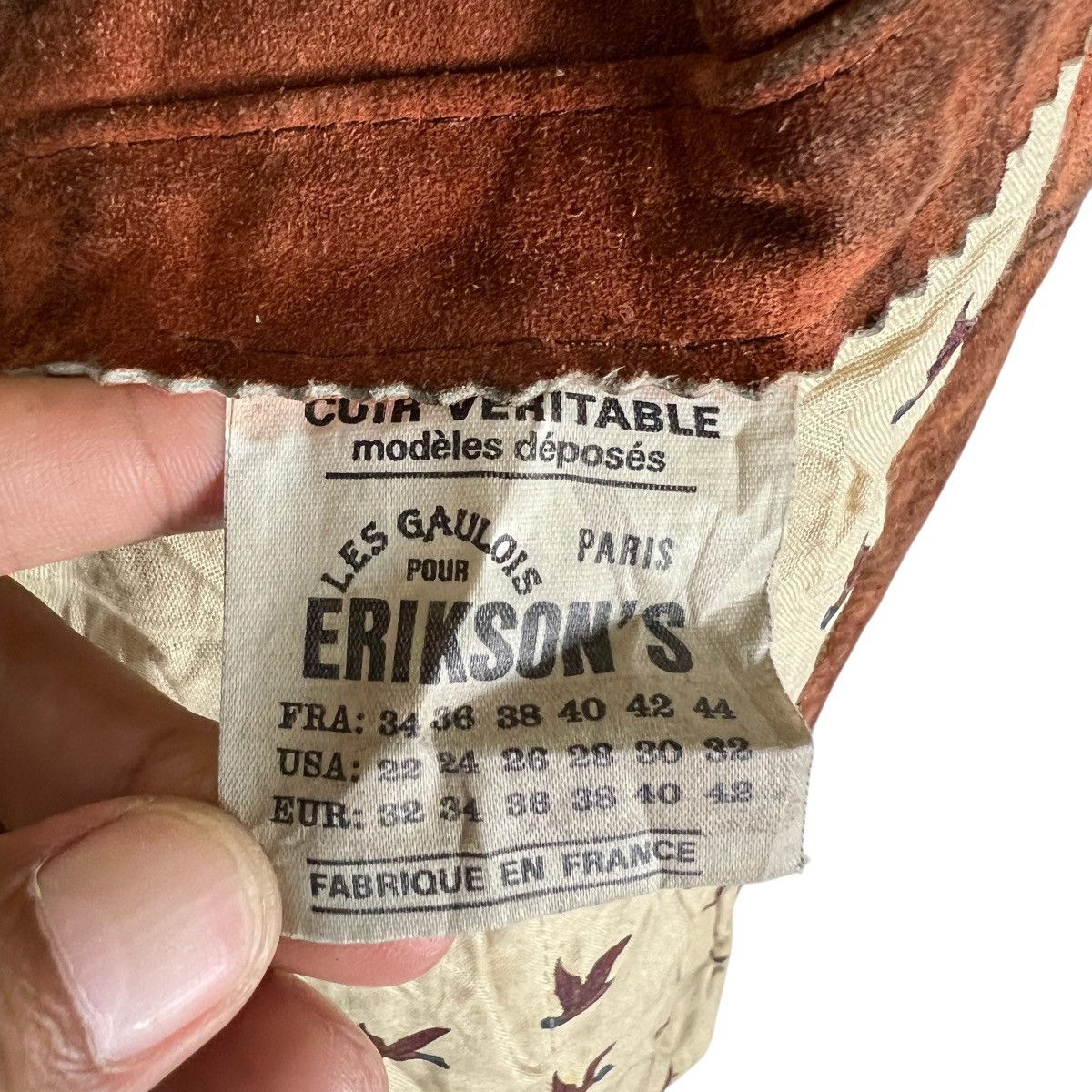 Vintage Vintage Eriksons Paris Motorcycle Suede Leather Jacket Size US L / EU 52-54 / 3 - 14 Thumbnail