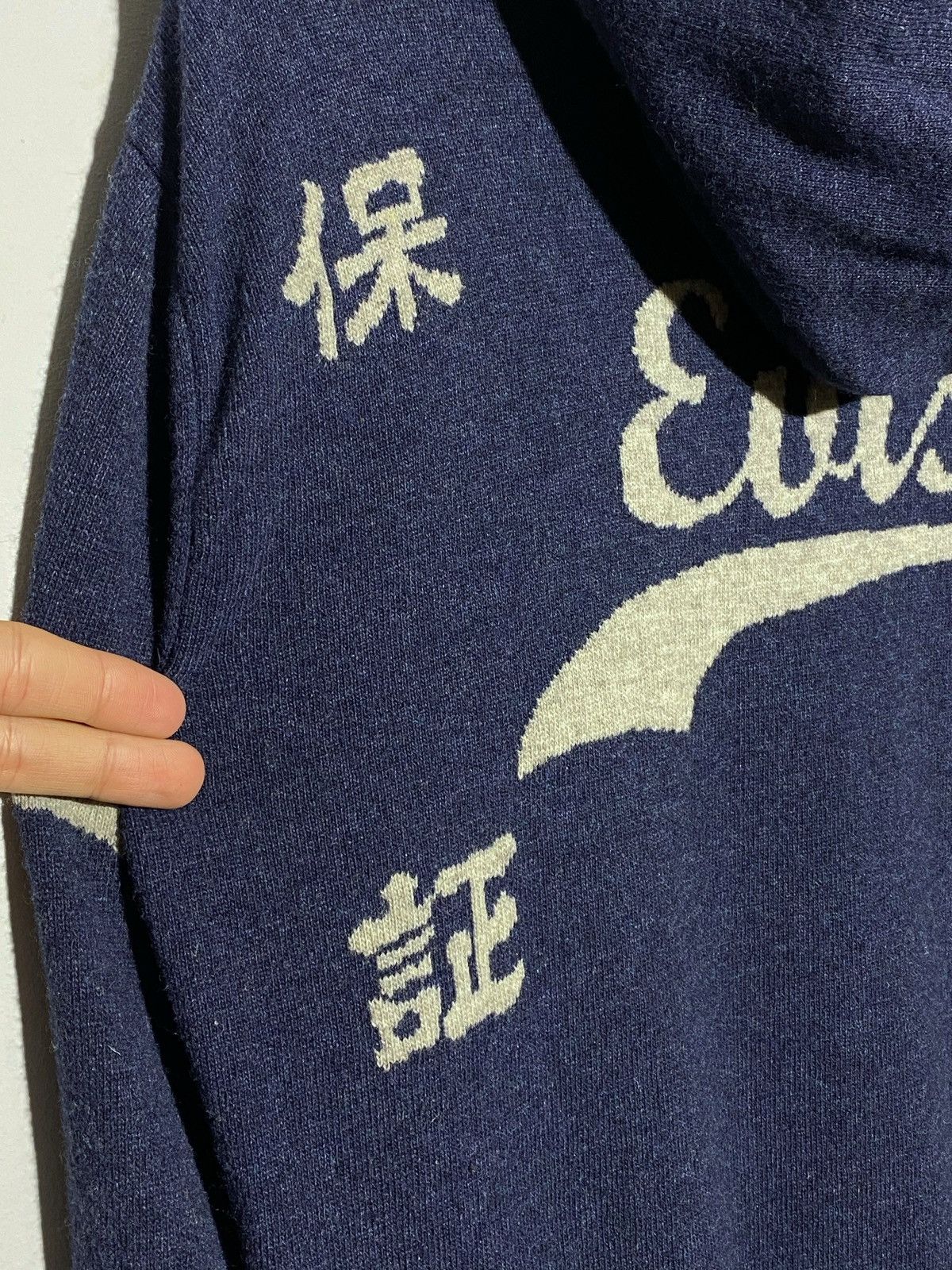 Evisu Vintage Evisu Japanese Blue Wool Zip Hoodie Size US M / EU 48-50 / 2 - 8 Thumbnail