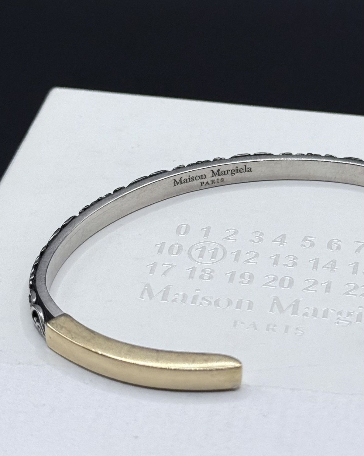 Maison Margiela Maison Margiela Engraved silver cuff bracelet. Size ONE SIZE - 3 Thumbnail