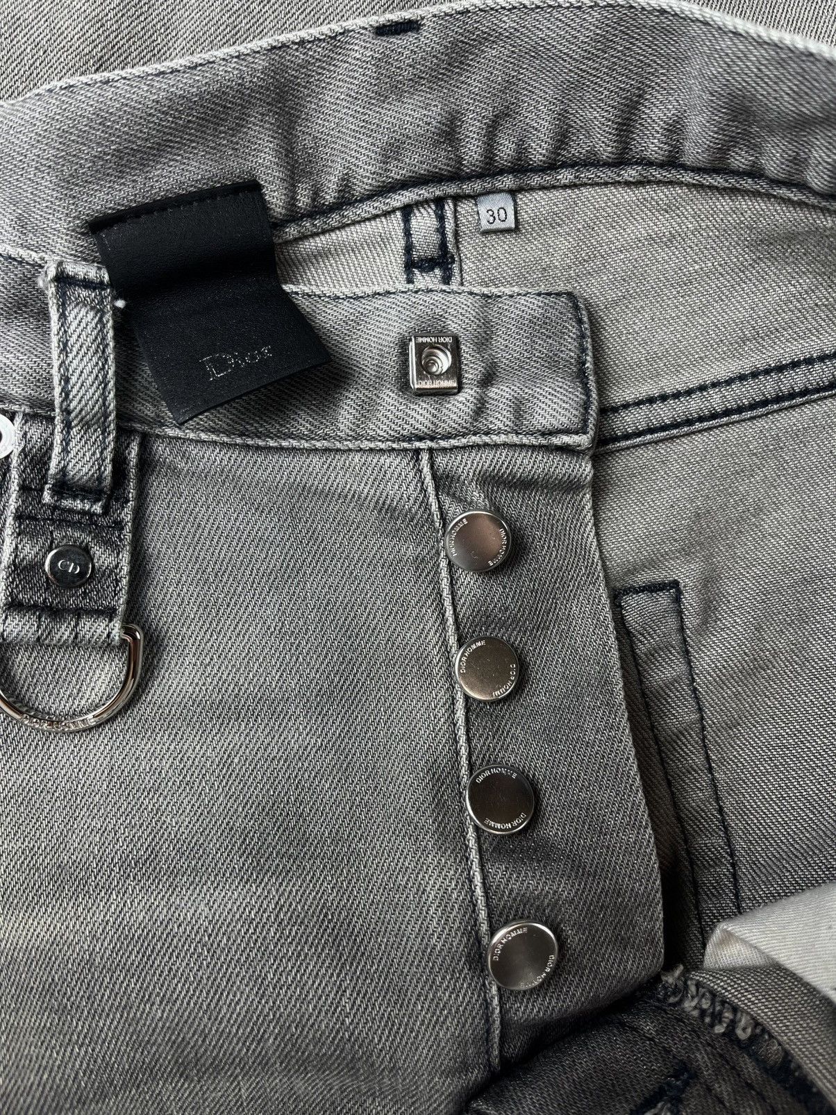 Dior Dior Homme Silver D Ring Faded Gray Denim Jeans Size US 30 / EU 46 - 7 Thumbnail
