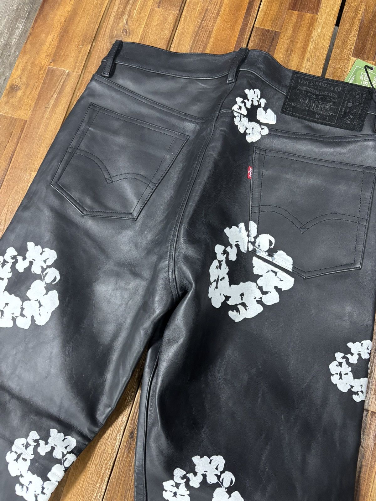 DENIM TEARS Denim Tears Black Leather Pants cotton wreath Size US 34 / EU 50 - 4 Thumbnail