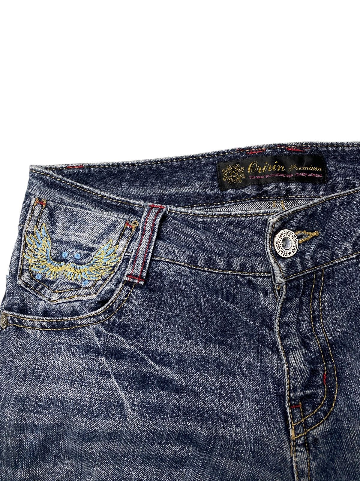 If Six Was Nine 2000's Oririn Wings Seawash Studded Flared Jeans Size US 28 / EU 44 - 6 Thumbnail