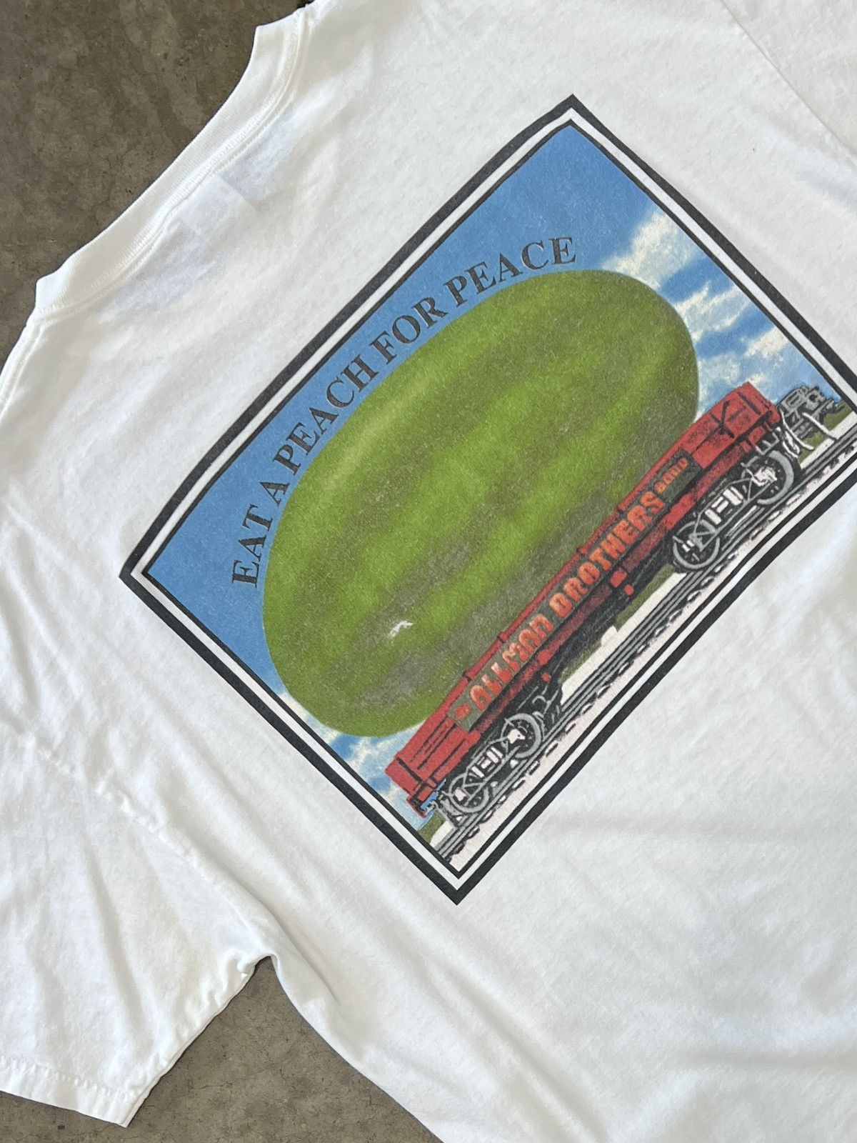 Band Tees Vintage 1995 Allman Brothers Peach for Peace Eat a Peach XL Size US XL / EU 56 / 4 - 4 Thumbnail