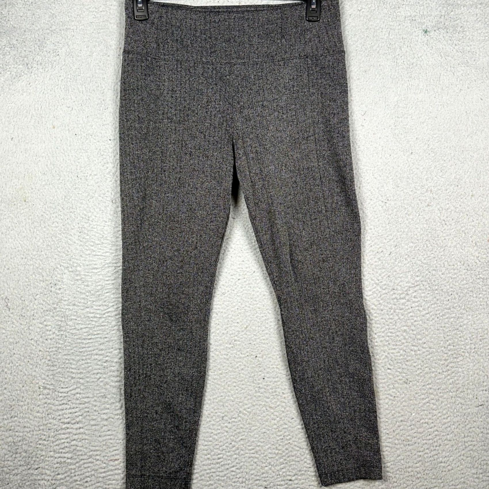 Athleta Athleta Pants Women Large Gray Herringbone Pull On Stretch Textured Slim Everyday Workwear Casual Ankle Womens Size 36" / US 14 / IT 50 - 2 Thumbnail