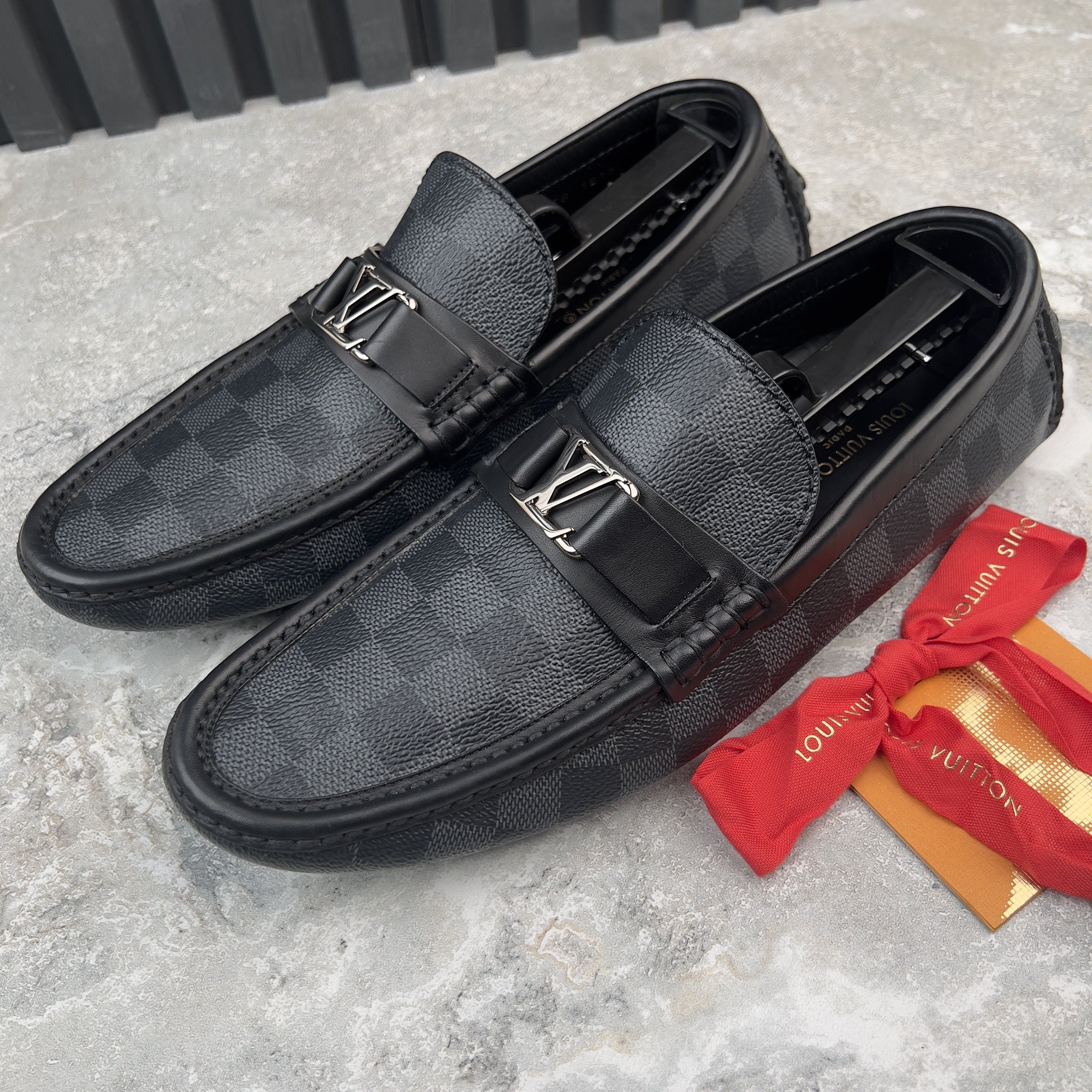 Louis Vuitton RRP$835 Hockenheim Moccasin Graphite Damier Size US 8.5 / EU 41-42 - 1 Thumbnail