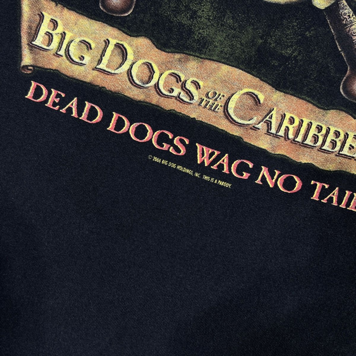 Vintage 2006 PIRATES OF THE CARIBBEAN BIG DOGS PARODY Size US XL / EU 56 / 4 - 5 Thumbnail