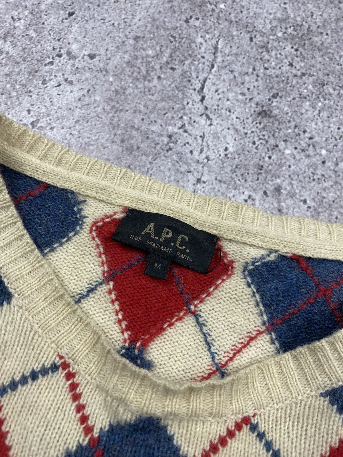 A.P.C. Vintage knit A.P.C sweater Japan style checkered Merino wool Size US M / EU 48-50 / 2 - 3 Thumbnail