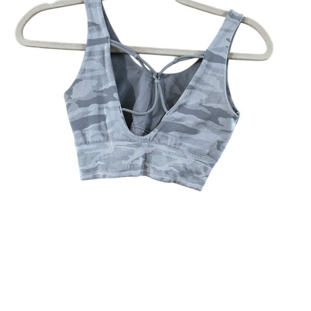 Other Gray Camouflage V-Neck Sports Bra Size S / US 4 / IT 40 - 2 Thumbnail