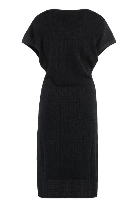 Givenchy o1w1db10325 Jacquard Knit Dress in Black Size XS / US 0-2 / IT 36-38 - 2 Thumbnail