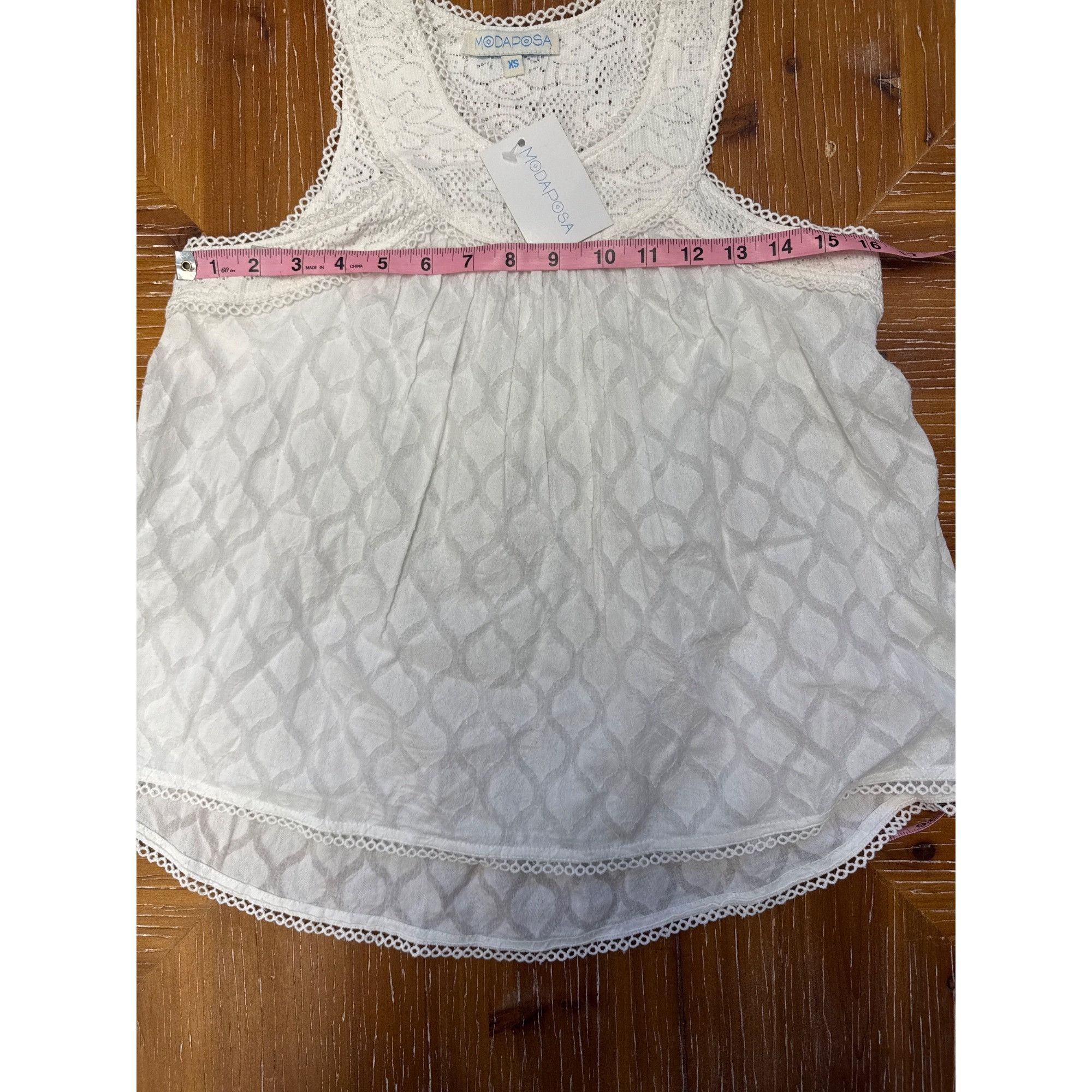 Other Sleeveless White Lace Cotton Tank Top By Modaposa XS Size XS / US 0-2 / IT 36-38 - 13 Thumbnail