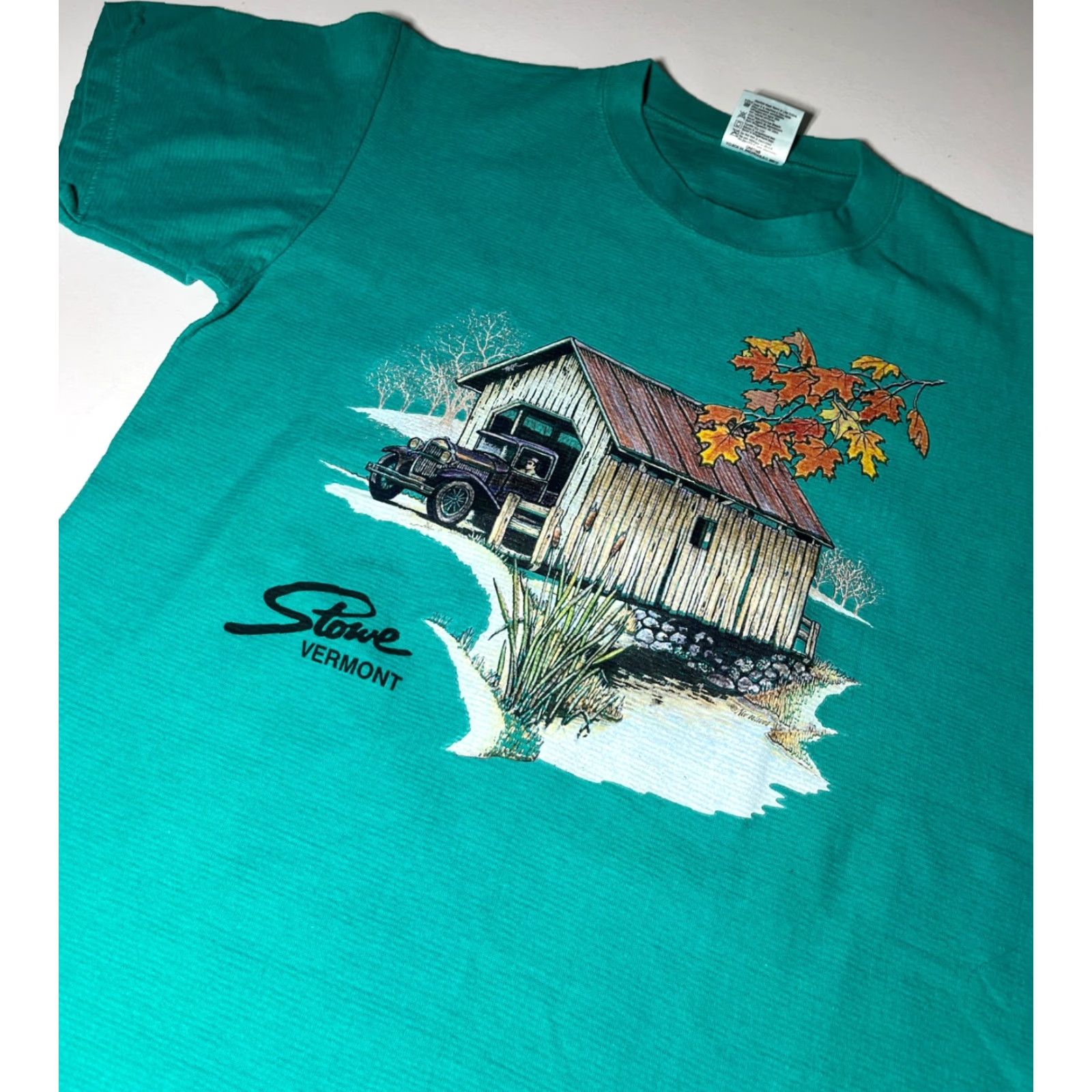Vintage **Vintage 90s Stowe Vermont Teal T-Shirt Made in USA Sz M** User: Vintage 90s Stowe Vermont Teal T-Shirt Made in USA Sz M Size US M / EU 48-50 / 2 - 4 Thumbnail