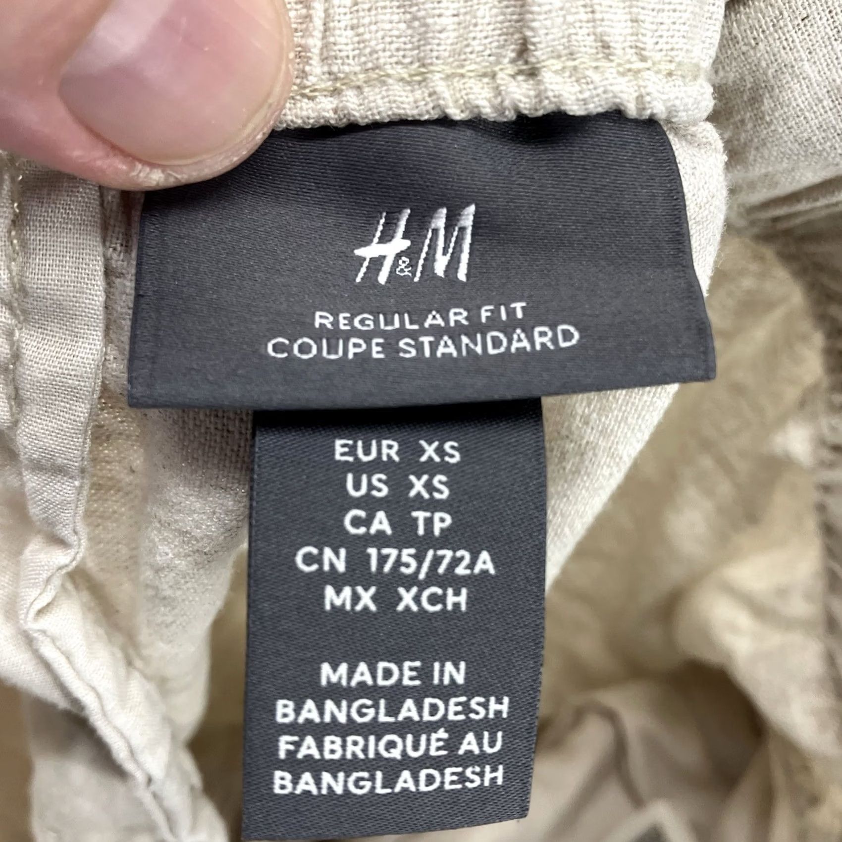 H&M H&M Women's Pants XS Beige Ivory Lagenlook Taper Drawstring Casual Size 26" / US 2 / IT 38 - 3 Thumbnail