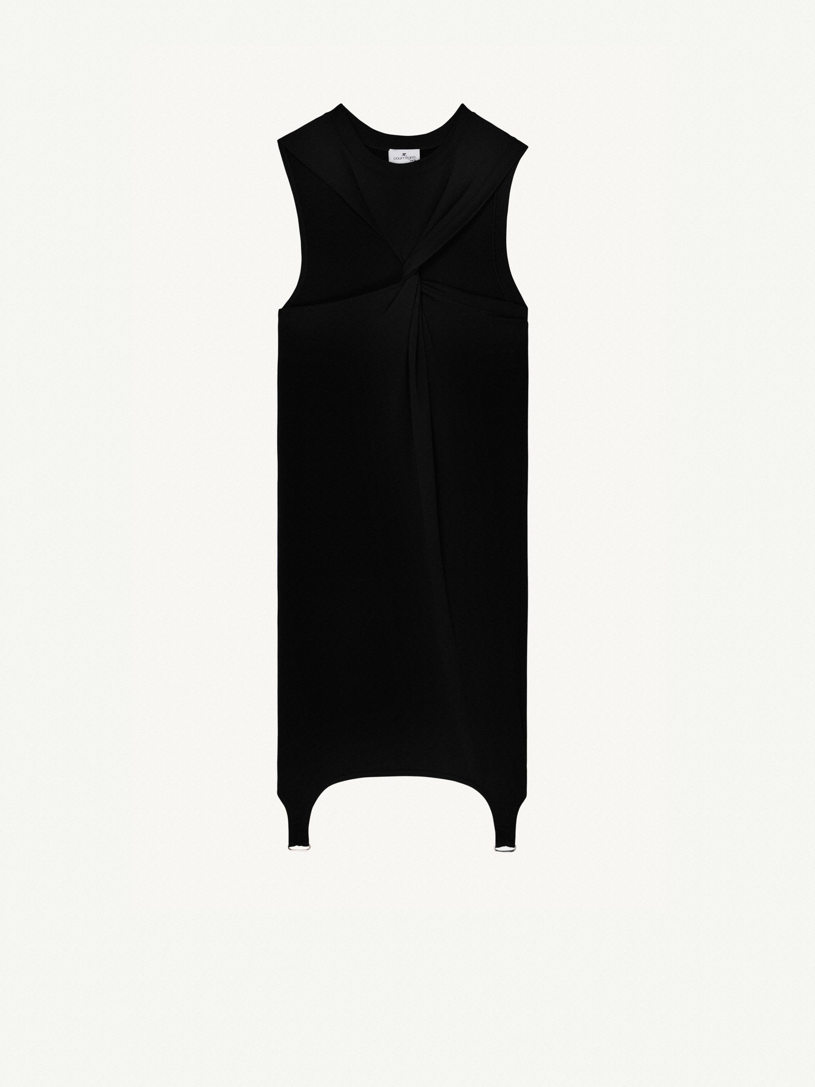 Courreges o1mle1224 Twist Crepe Jersey Dress in Black Size M / US 6-8 / IT 42-44 - 1 Preview