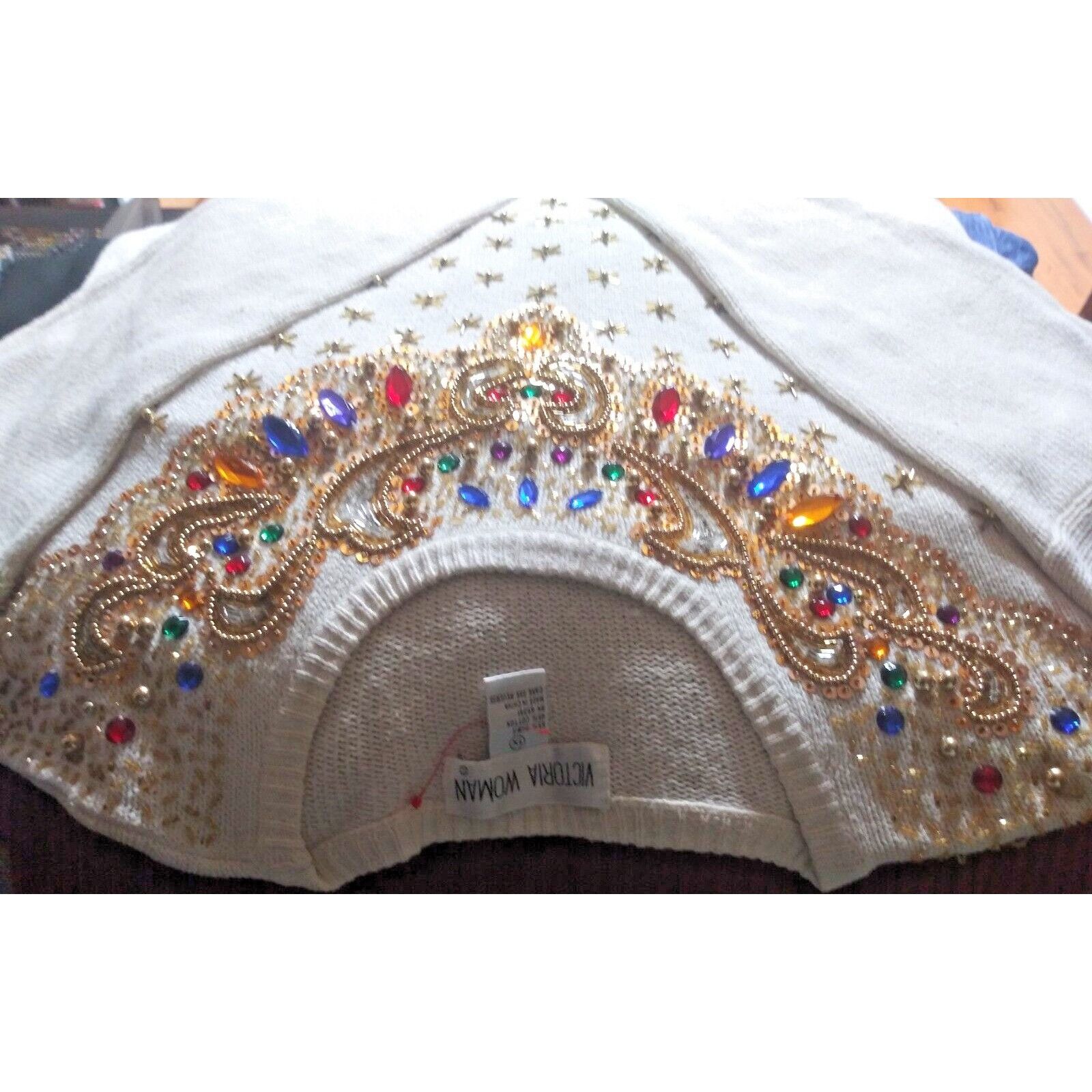 Vintage Vintage womens sweater Embellished beads rhinestones Sequins Size XL / US 12-14 / IT 48-50 - 5 Thumbnail