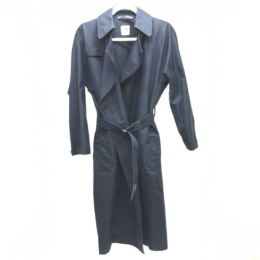 Hermes Hermes With A Belt Light Spring Coat Long Apparel (Clothing) Outer Sleeves Trench Cotton Women Navy Size XS / US 0-2 / IT 36-38 - 1 Thumbnail