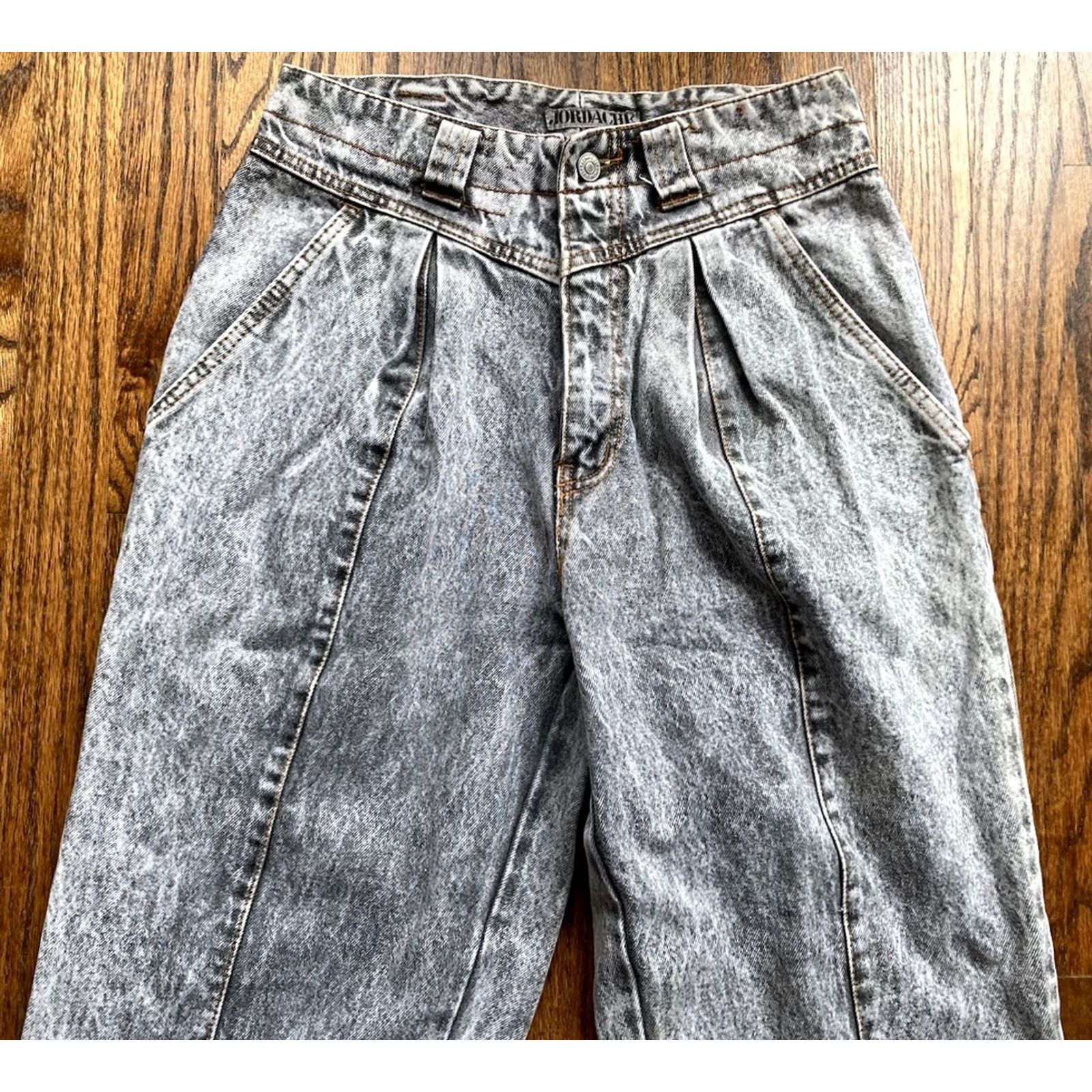 Jordache VINTAGE Jordache Jeans Womens 10 Gray Acid Wash 90s Straight Denim 28x29 Inseam 29 Pockets Regular Rise High Size 32" / US 10 / IT 46 - 2 Thumbnail
