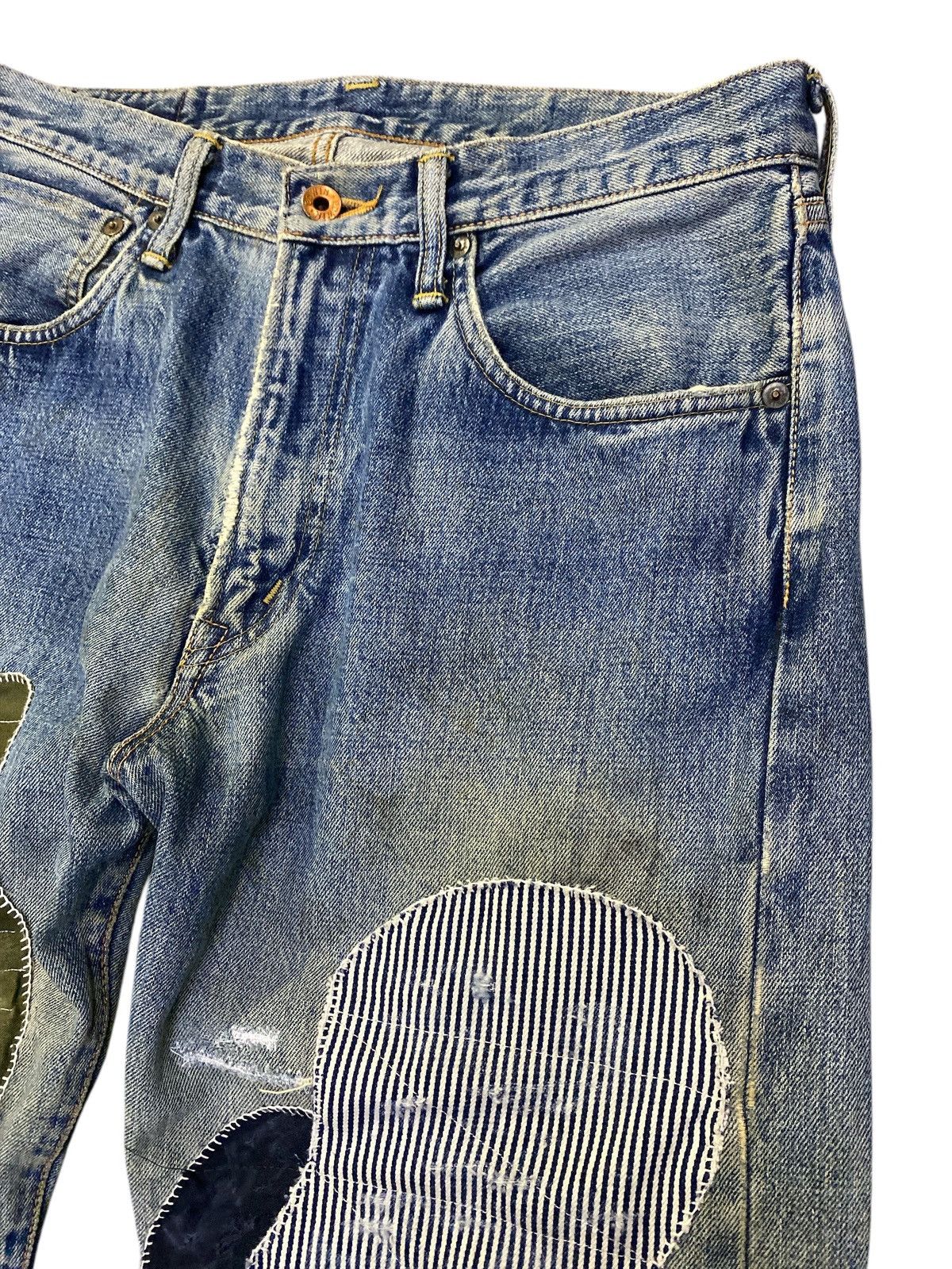 Edwin × Vintage Vintage Edwin 505x Patchwork Denim Selvedge Size US 32 / EU 48 - 3 Thumbnail