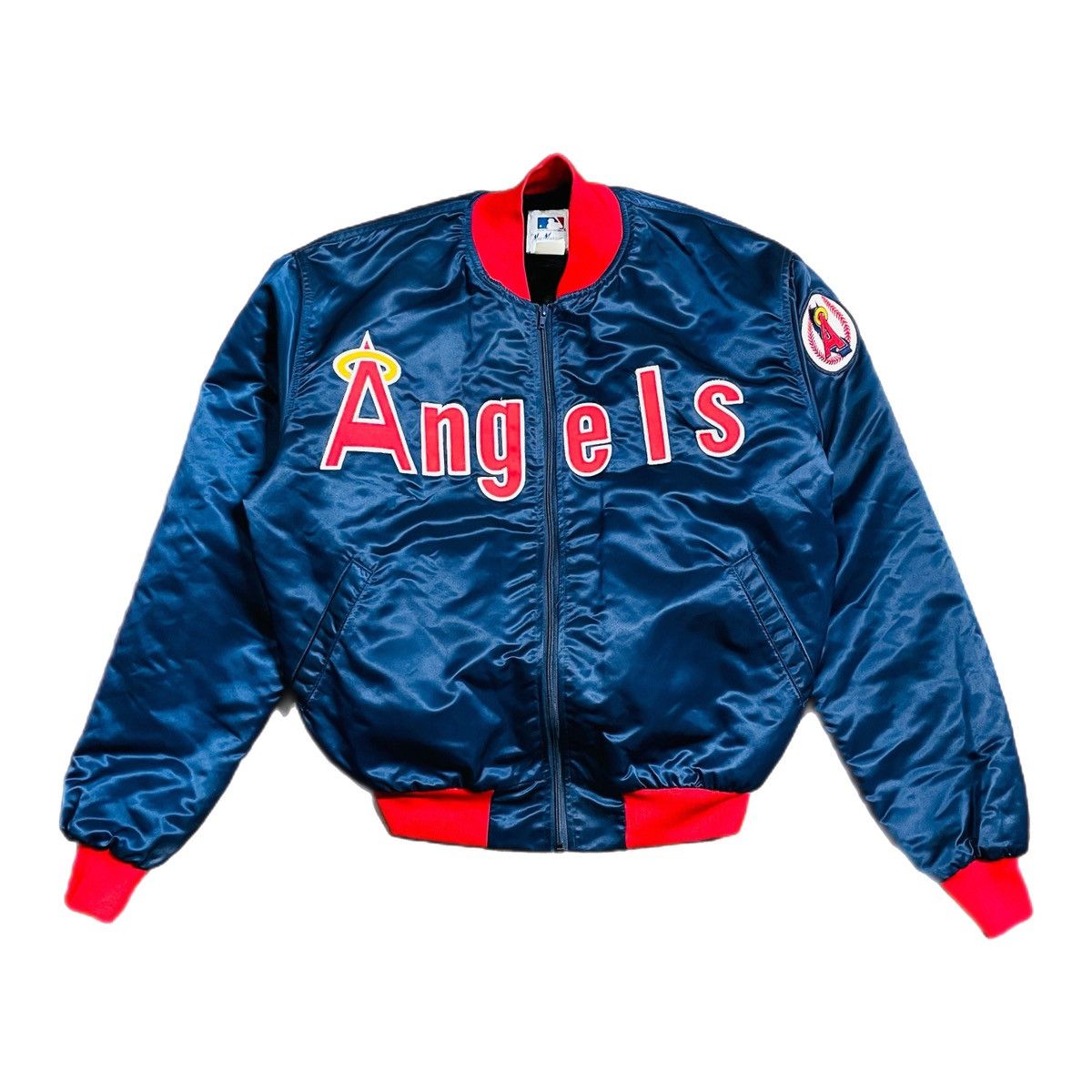 80s Anaheim Angels Baseball Blue Satin Jacket