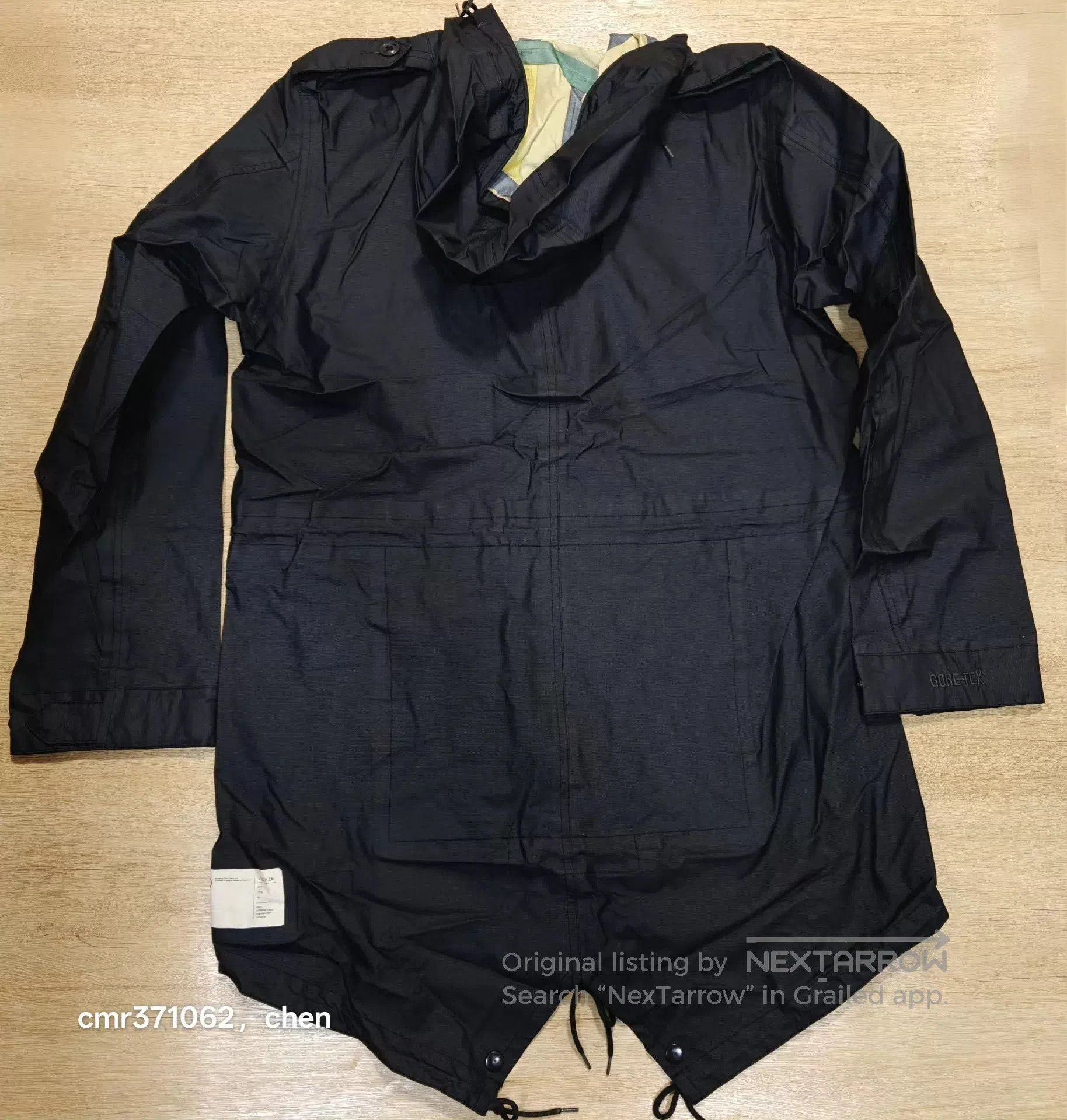 Visvim Black Hooded Raincoat with Pockets, Size L. Size US L / EU 52-54 / 3 - 4 Thumbnail