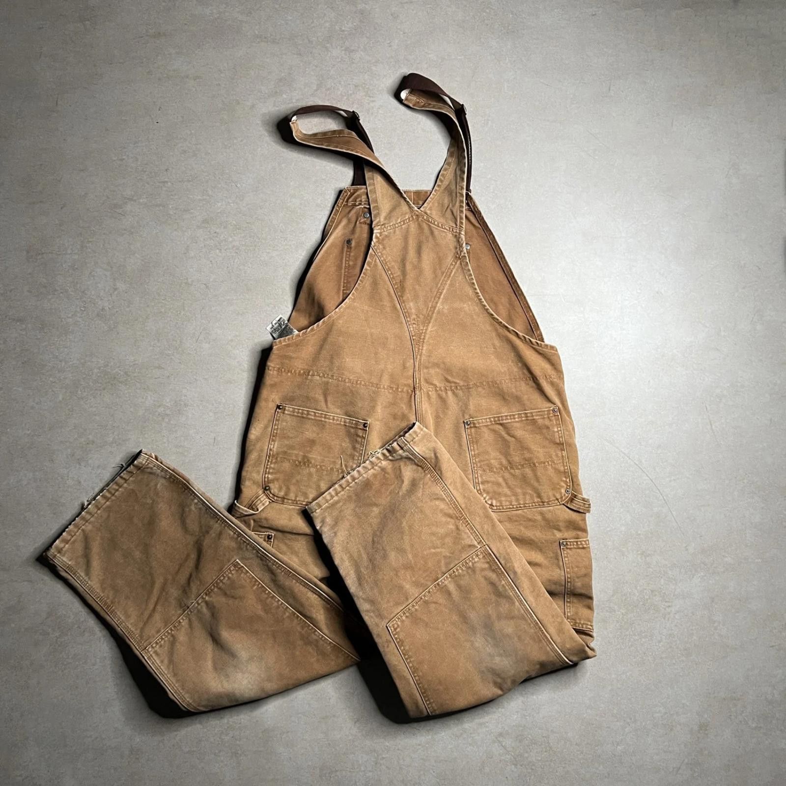 Carhartt Vintage Carhartt Tan Double Knee Overalls - 42x30 Size US 42 / EU 58 - 2 Thumbnail