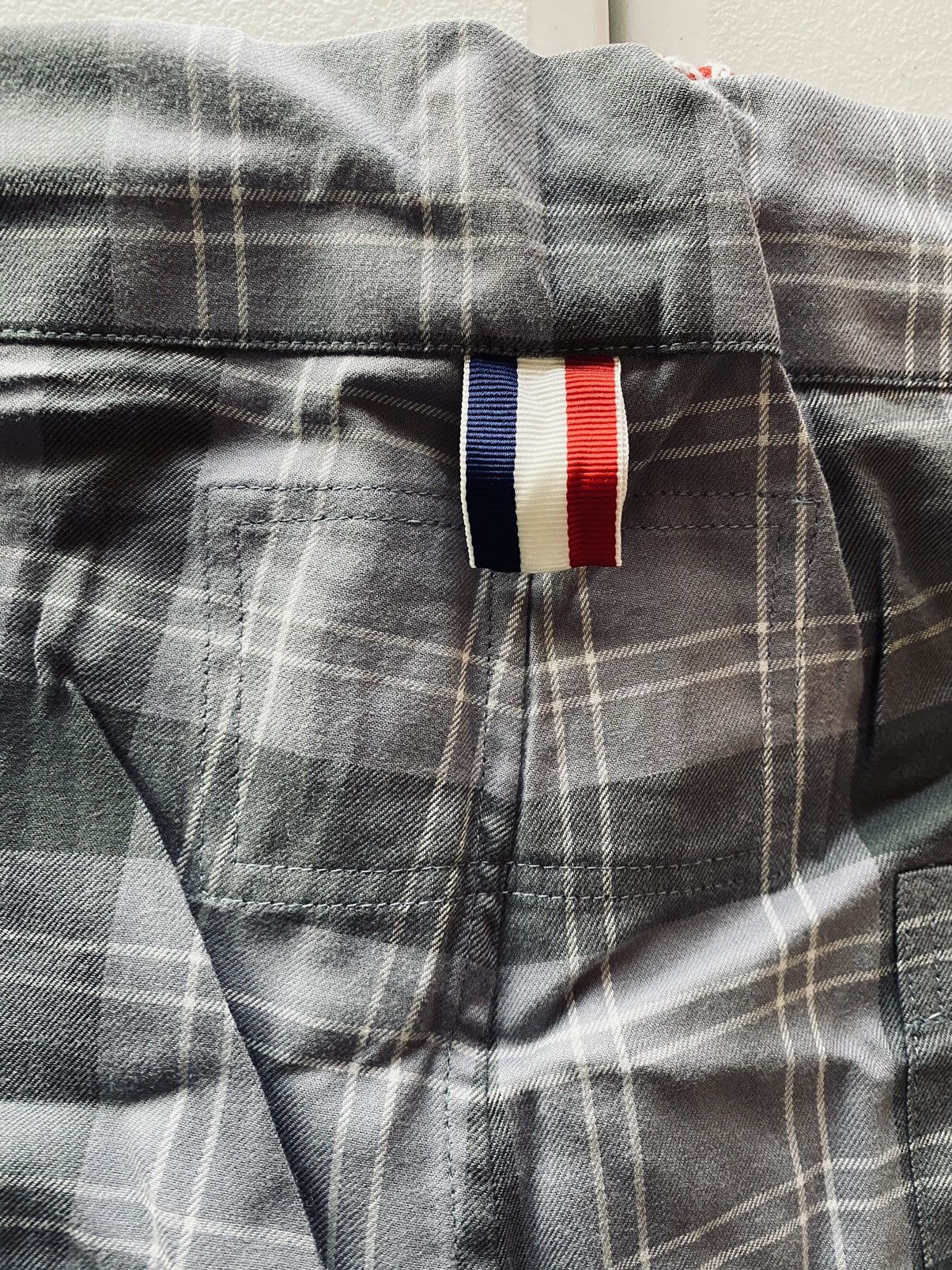 Thom Browne Thom Browne grey/lt grey flannel windowpane check 1 NWT Size US 35 - 7 Thumbnail