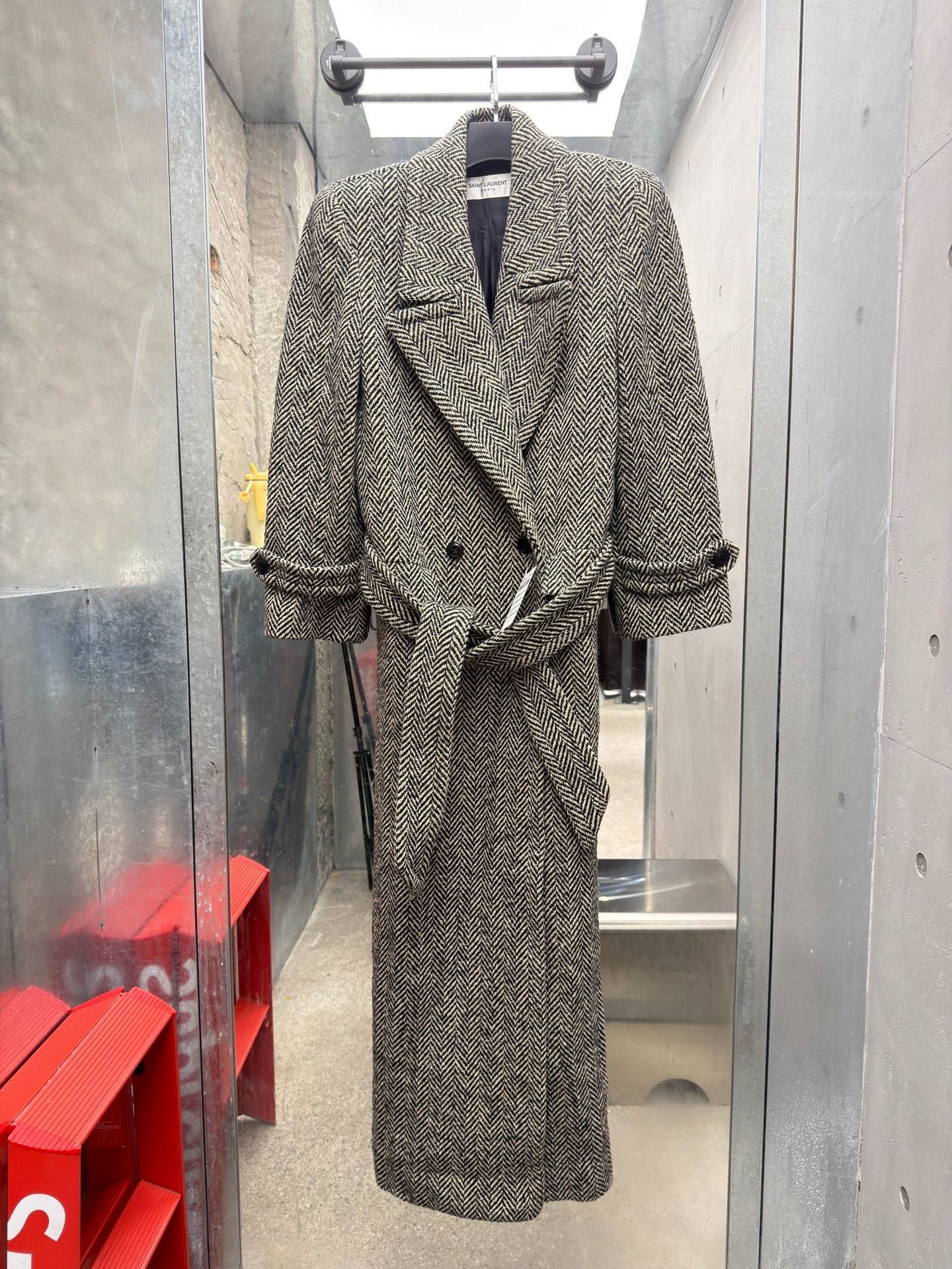 Saint Laurent Paris Saint Laurent Striped Wool Coat Size XS / US 0-2 / IT 36-38 - 1 Thumbnail