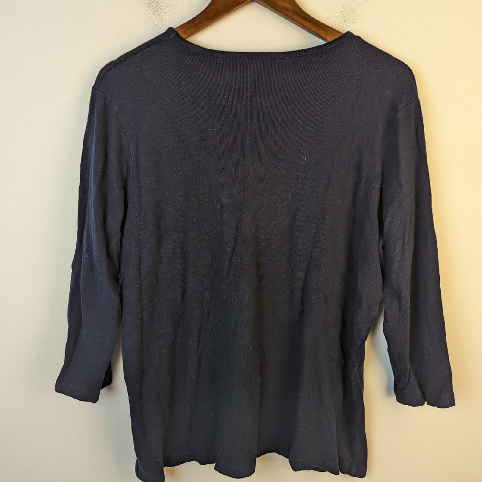Lauren Ralph Lauren Lauren Ralph Lauren Ribbed V Neck Top - 3 XL Size 3XL / US 20-22 - 3 Thumbnail