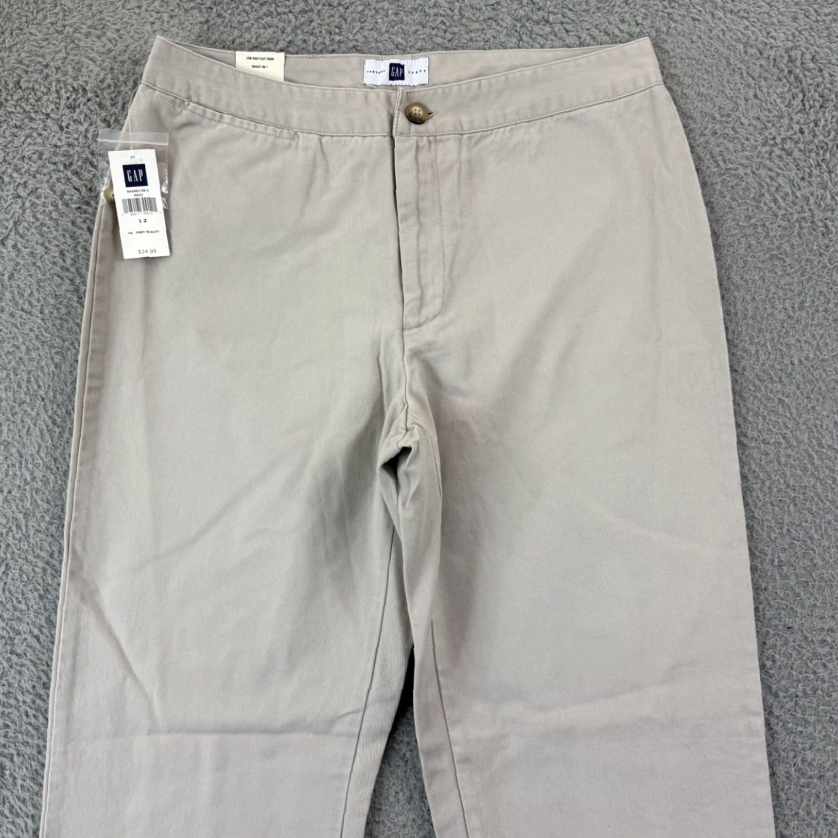 Gap VINTAGE GAP Pants Womens 12 Beige Khaki Low Rise Chino Preppy Career 32x32 NWT Size 34" / US 12 / IT 48 - 3 Thumbnail