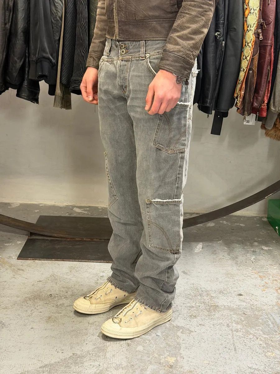 Dolce & Gabbana AW2004 Dolce & Gabbana Grey Asymmetrical Cargo Denim Jeans Size US 32 / EU 48 - 3 Thumbnail