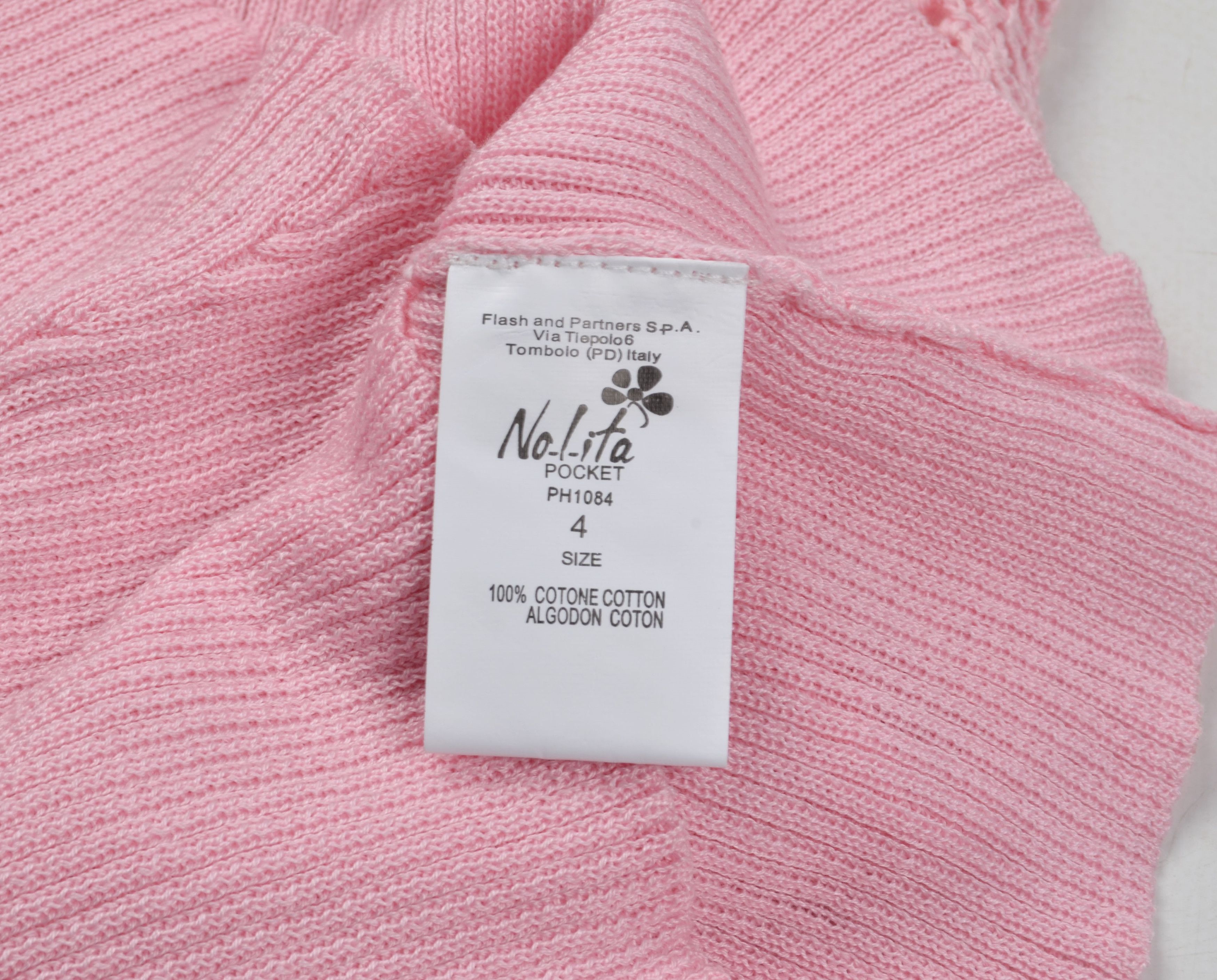 Designer × Vintage Nolita Pocket Y2K Fairy Pink Crochet Knit Halter Top Size XS / US 0-2 / IT 36-38 - 7 Thumbnail