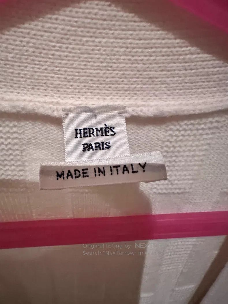 Hermes Hermes White Wool Knit Cardigan Size XXS / US 00 / IT 34 - 2 Thumbnail