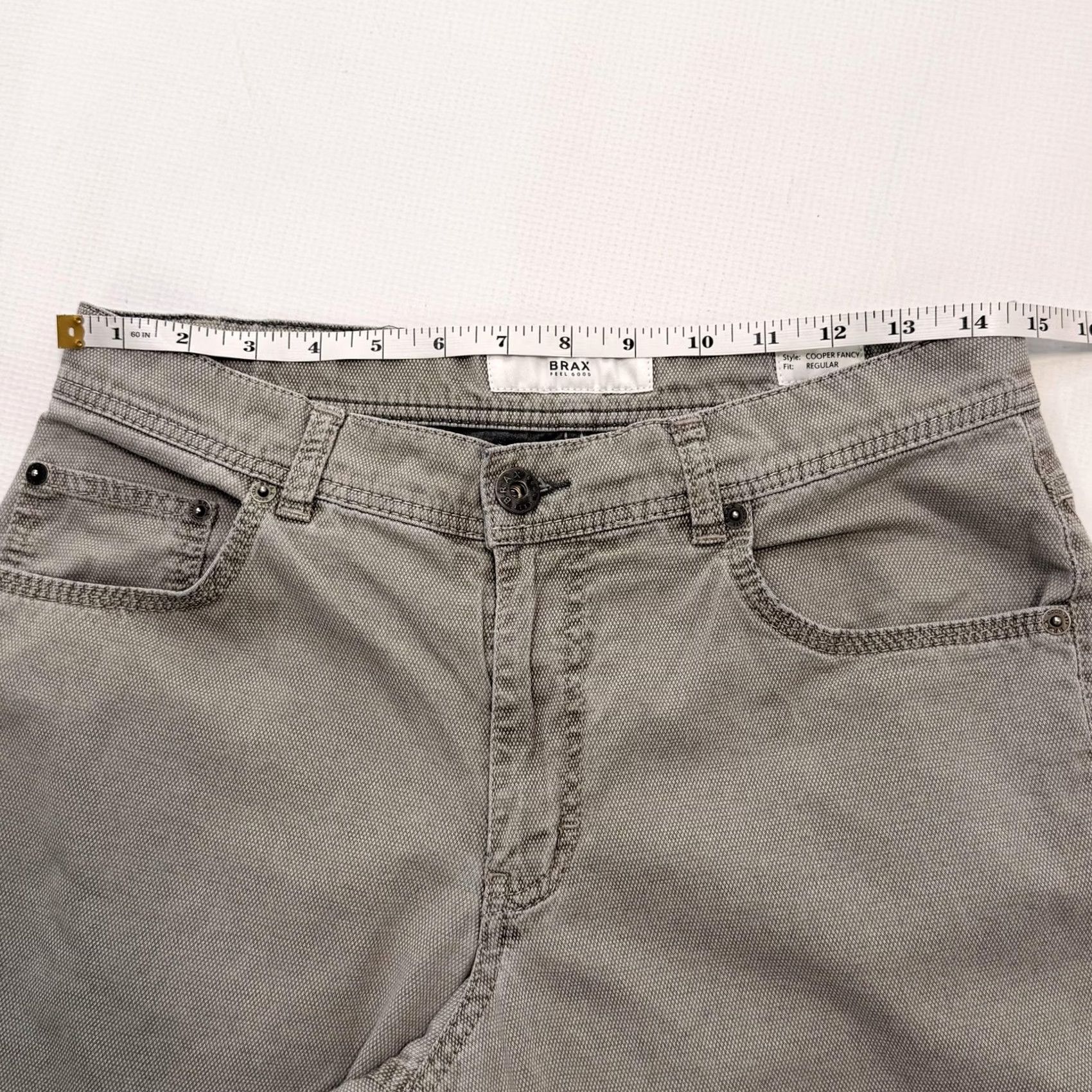 BRAX Brax Cooper Fancy Jeans Mens 30x32 Gray Regular Fit Straight Stretch Denim Size US 30 / EU 46 - 6 Thumbnail