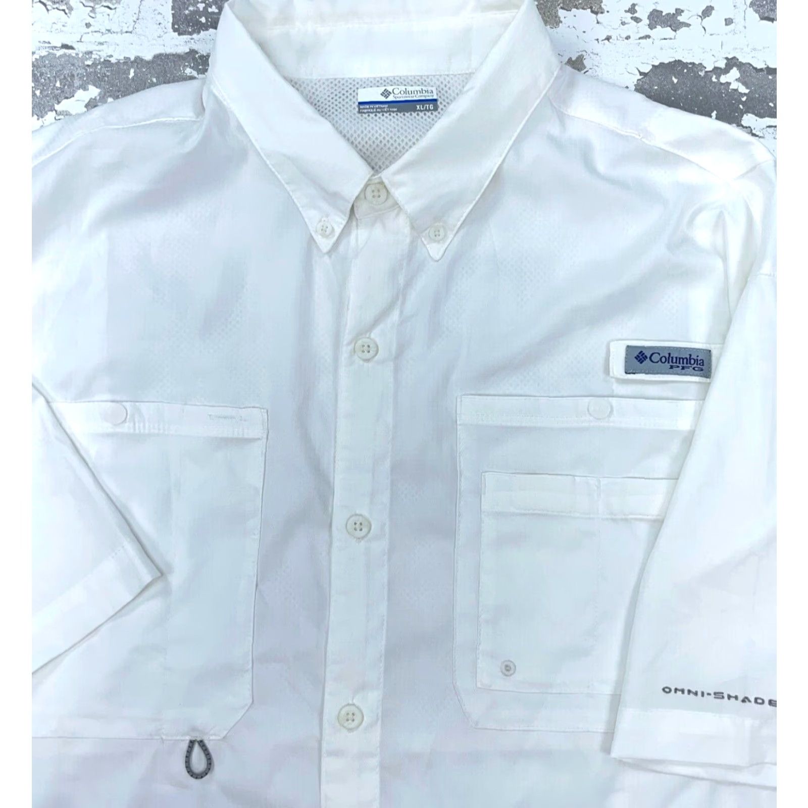 Vintage Columbia PFG Shirt Men XL White Button-Up Performance Fish Gear Vented Outdoor Seasonal UV Pockets Logo Omni-Shade Old-Season? Size US XL / EU 56 / 4 - 3 Thumbnail