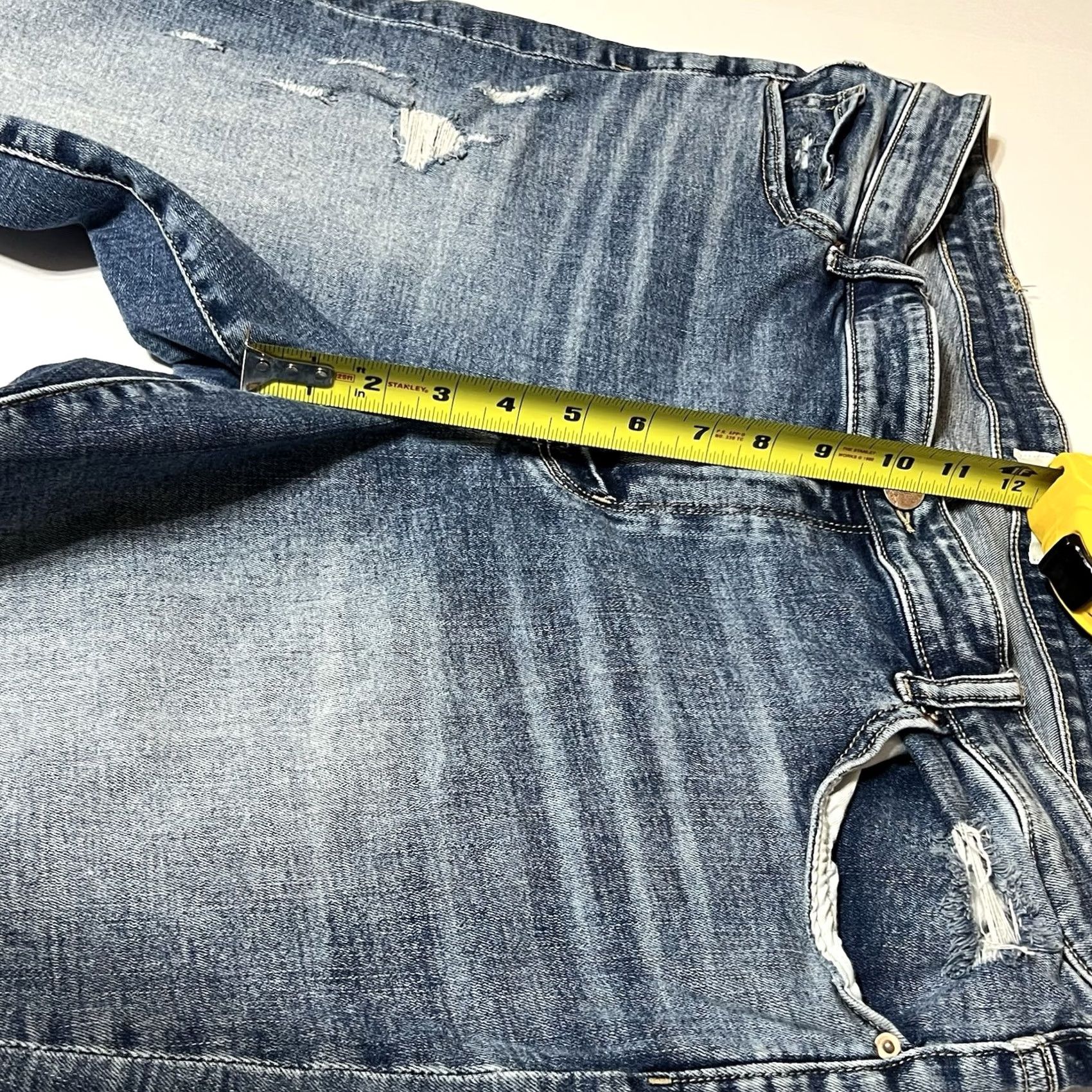 BKE BKE Payton Jeans Universal Fit Mid Rise Ankle Skinny 38 Blue Distressed Stretch Denim 5-Pocket Womens Slim Regular Size Type Jeans Size 26" / US 2 / IT 38 - 4 Thumbnail