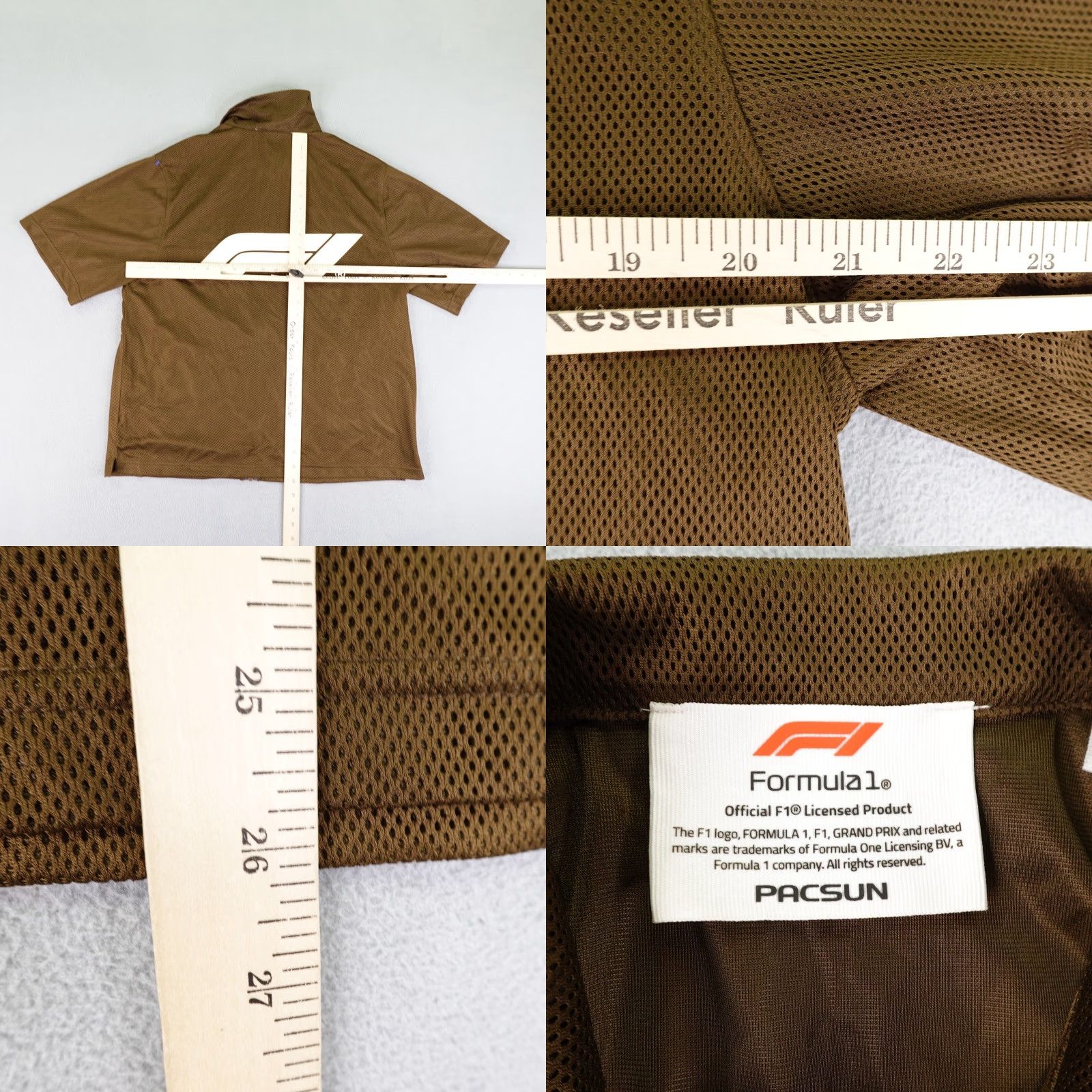 Pacsun PacSun Formula 1 Shirt Polo Mens M Brown White Zip Up Racing Grand Prix Size US M / EU 48-50 / 2 - 8 Thumbnail