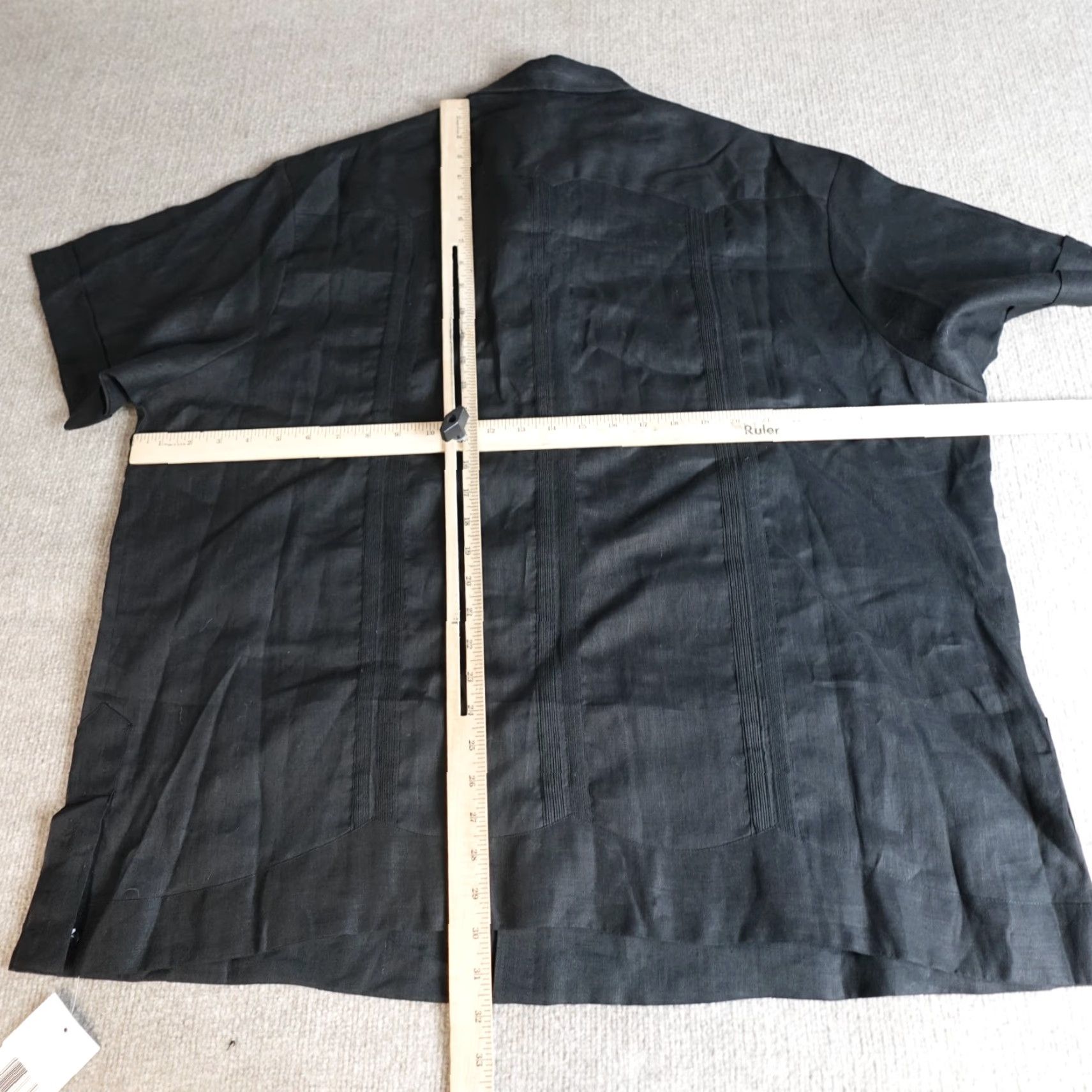 Vintage Ramon Puig Shirt 2XL Short Black Linen Button-Up Size US XXL / EU 58 / 5 - 5 Thumbnail