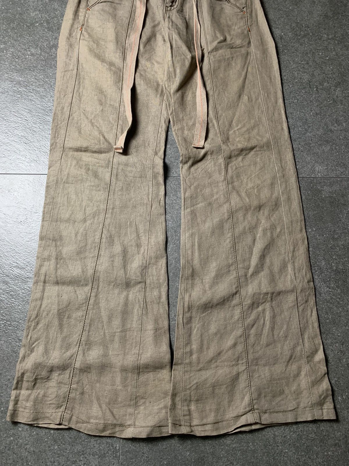 If Six Was Nine 2000s Et Boite Japan Linen Flared Pants Like GOA Size US 27 - 4 Thumbnail